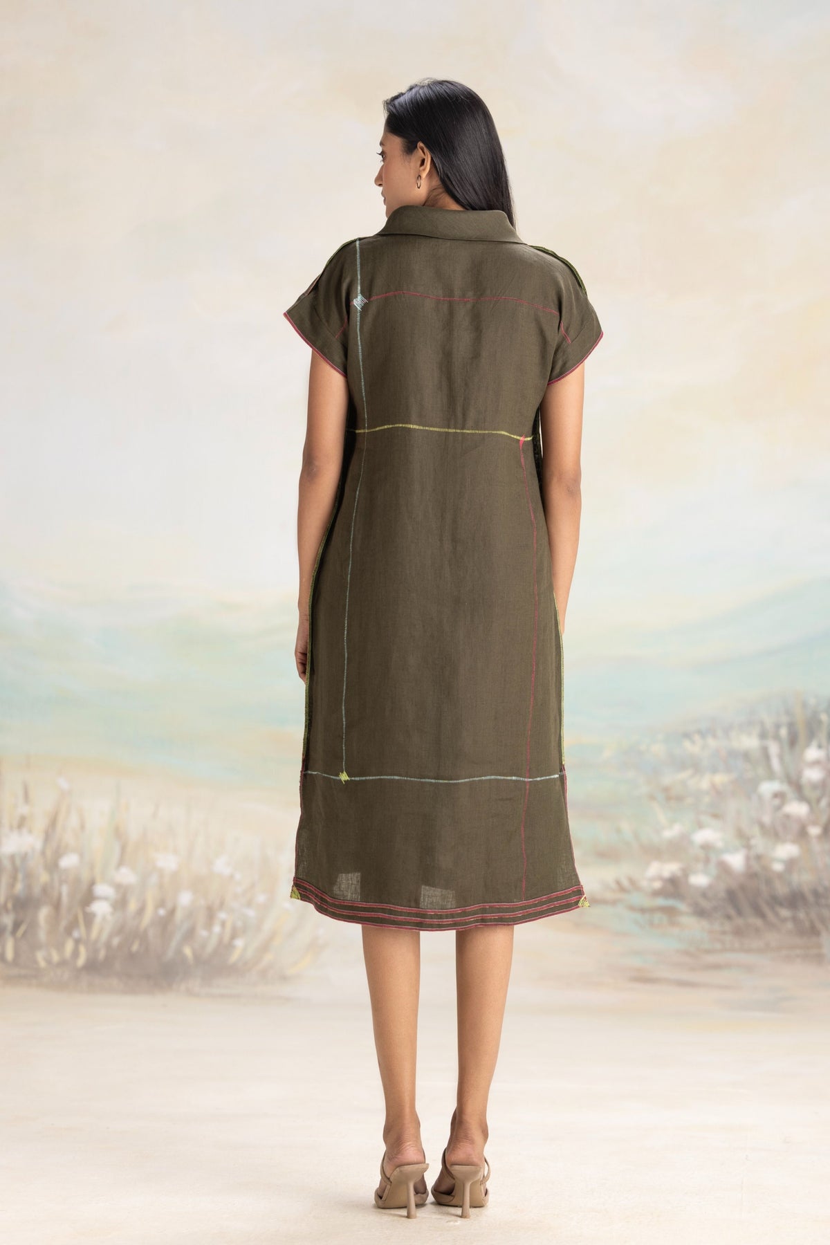 Over Lock Avocado Dress