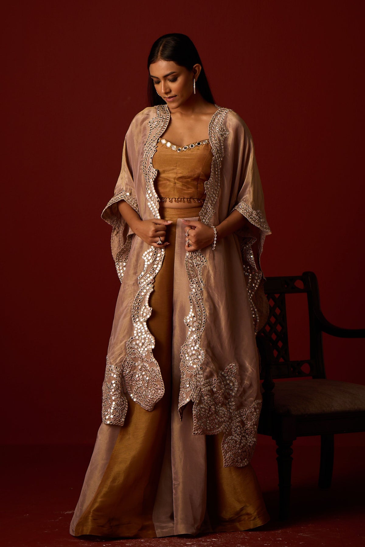 Tissue Mirror Work Cape