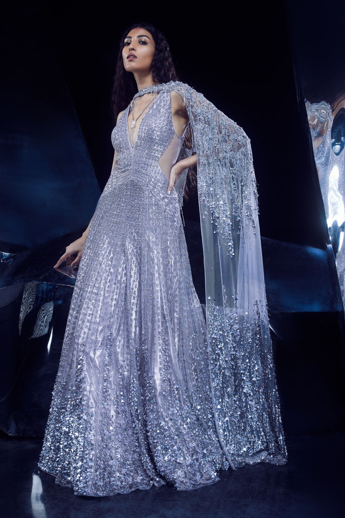 Carme Rose Steel Gown