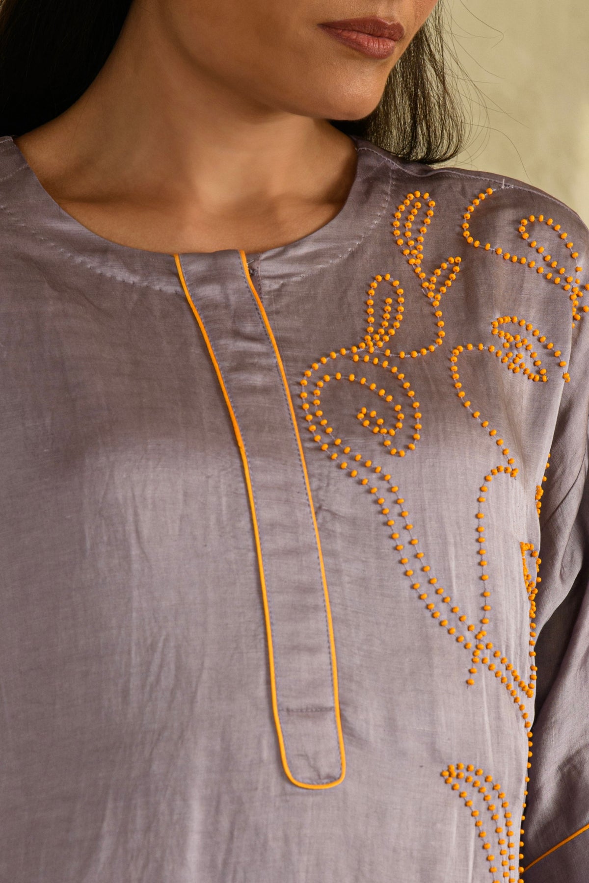 Rangrasiya Tarangi Lilac Long Kurta Set