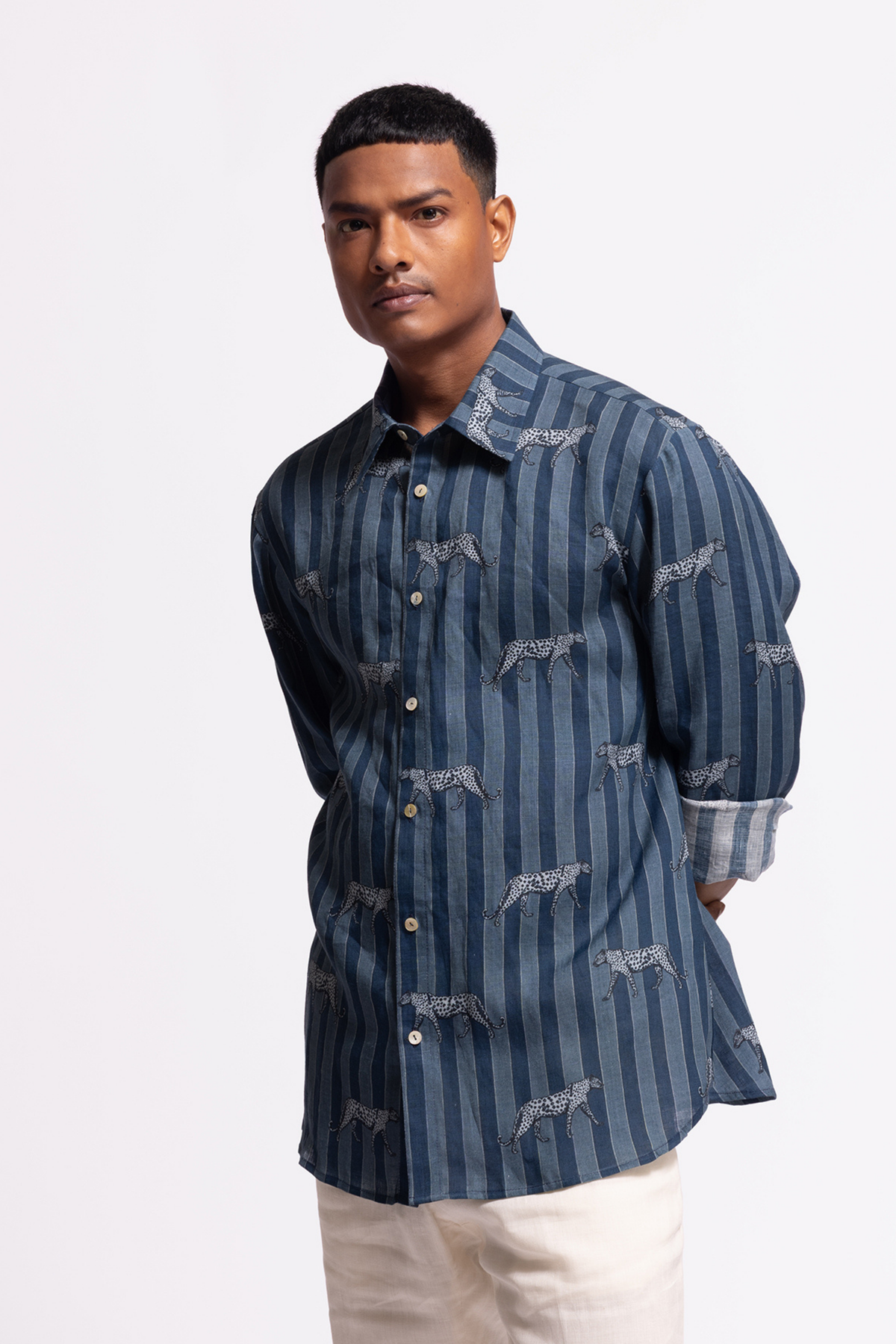 Blue Wild Printed Shirt