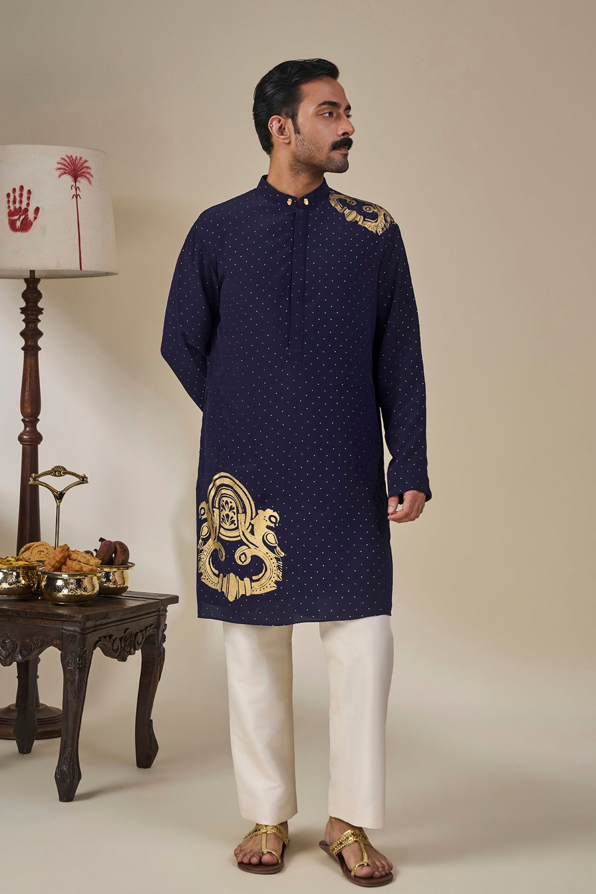 Midnight Blue Astral Arch Kurta