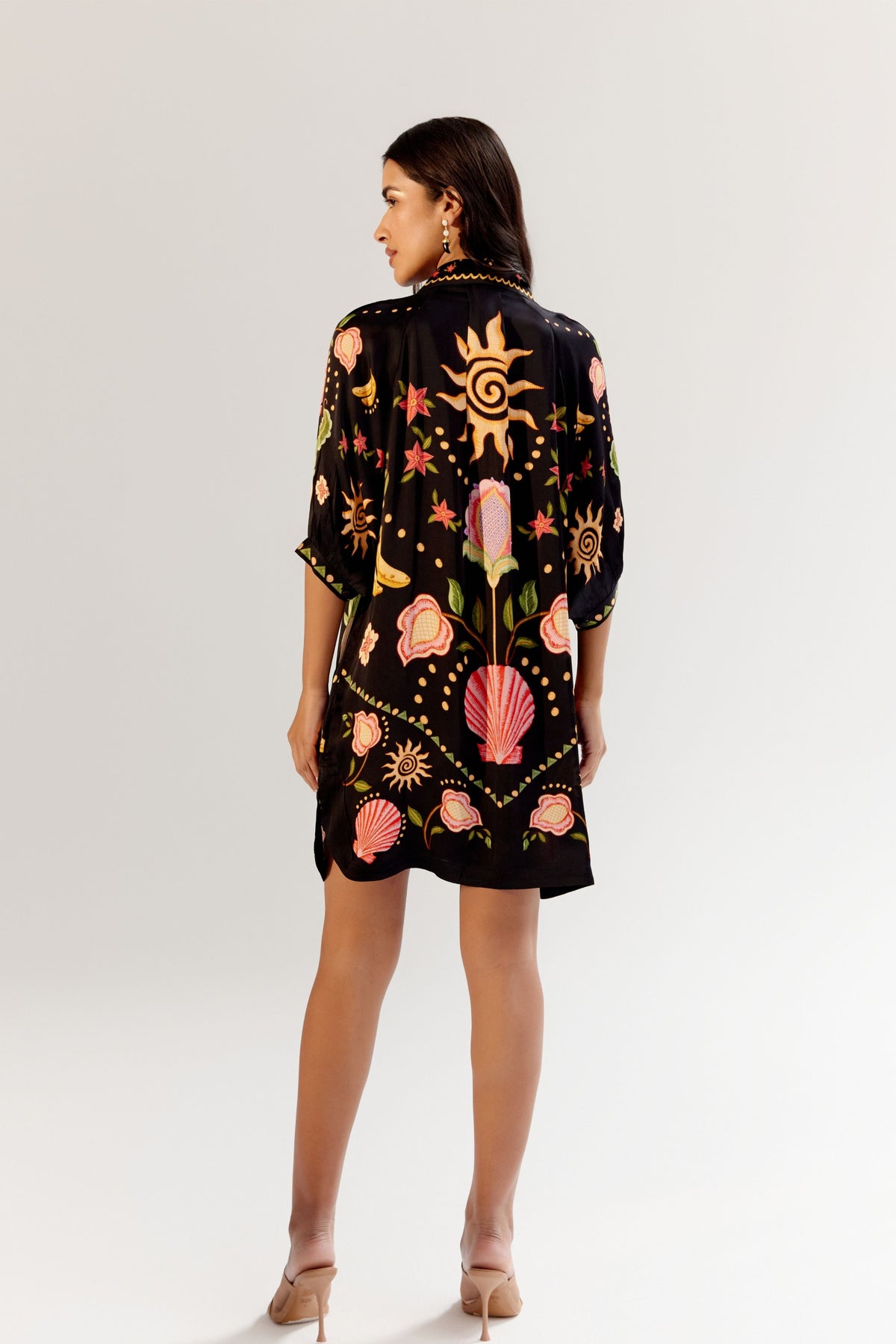 Seashell Black Rosa Mini Dress