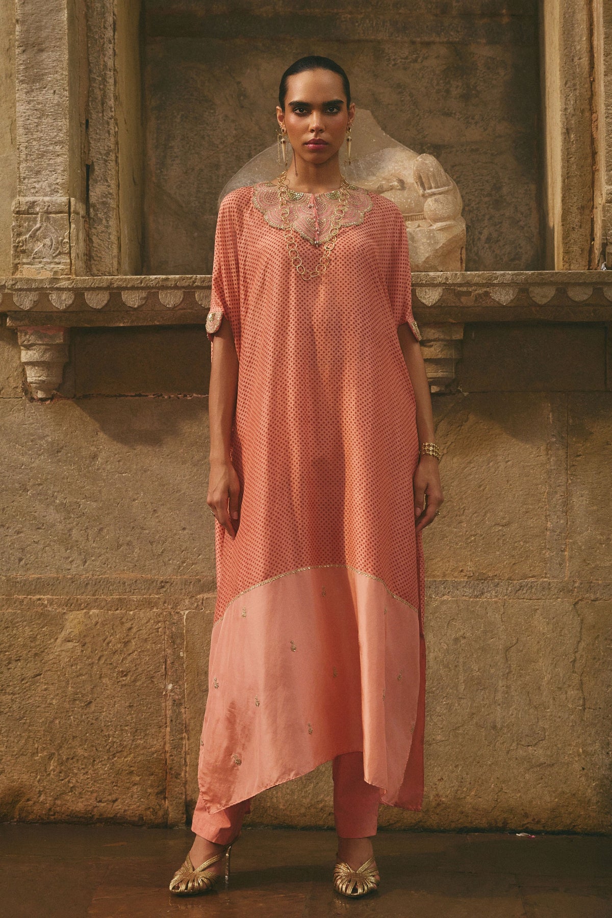 Rose Jaipur Kaftan Set