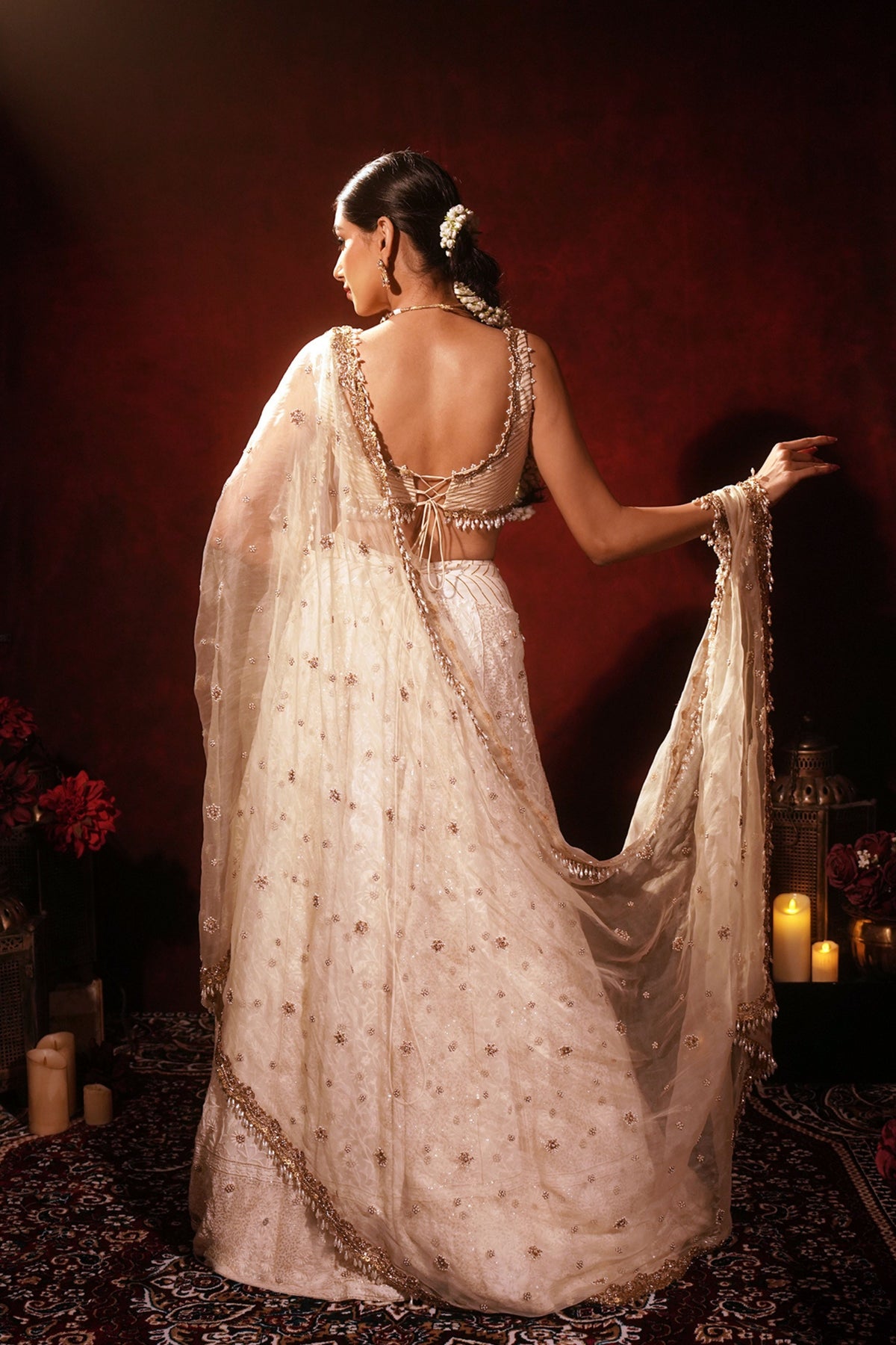 Ethereal Ivory Lucknowi Lehenga Set
