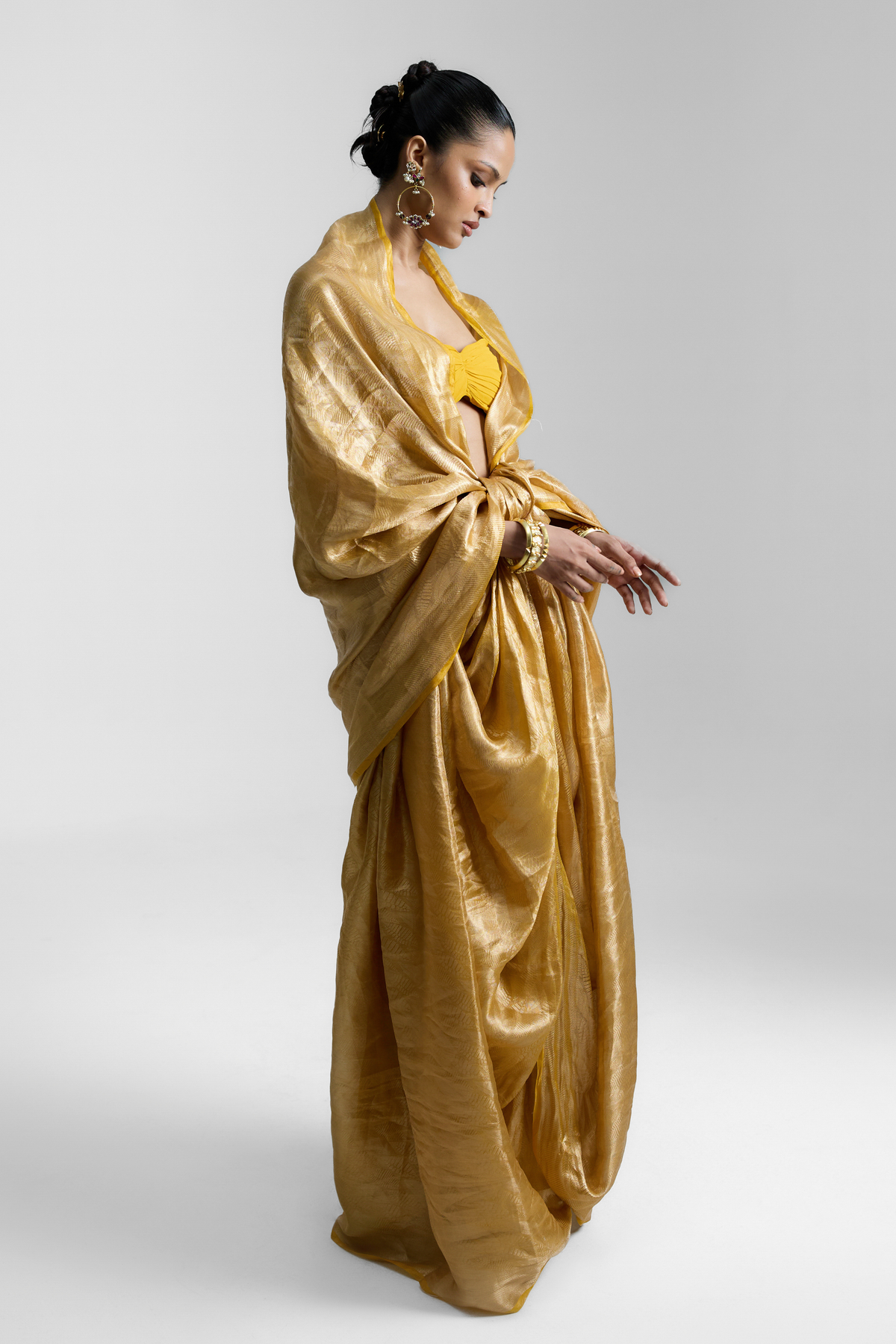 The Tropical Gold Saree