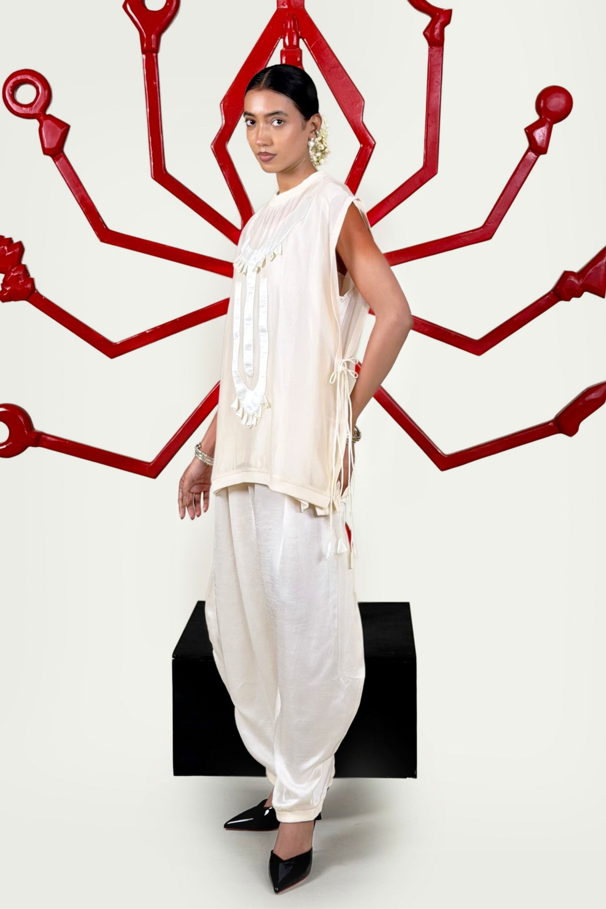 Off White Chanderi Co-Ord Set
