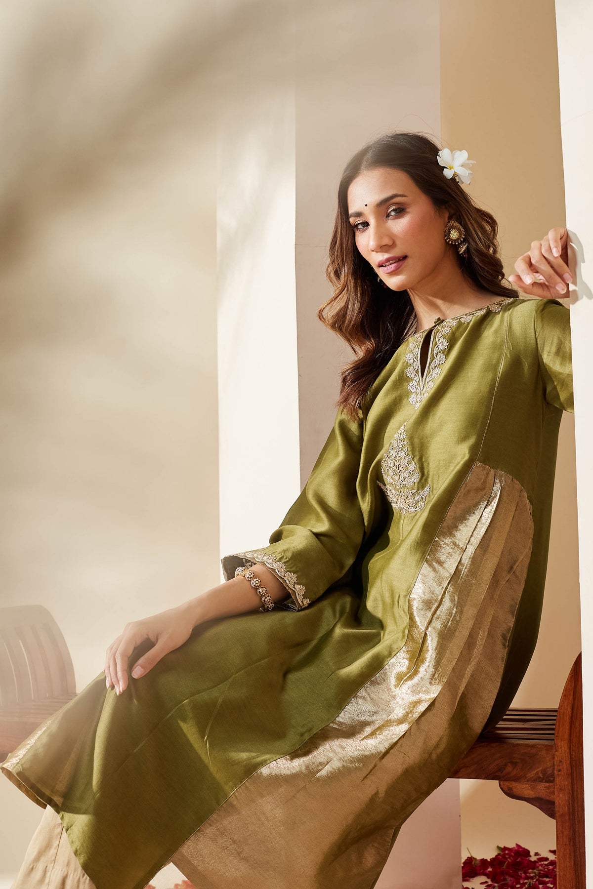 Olive Green Mehreen Kurta Set