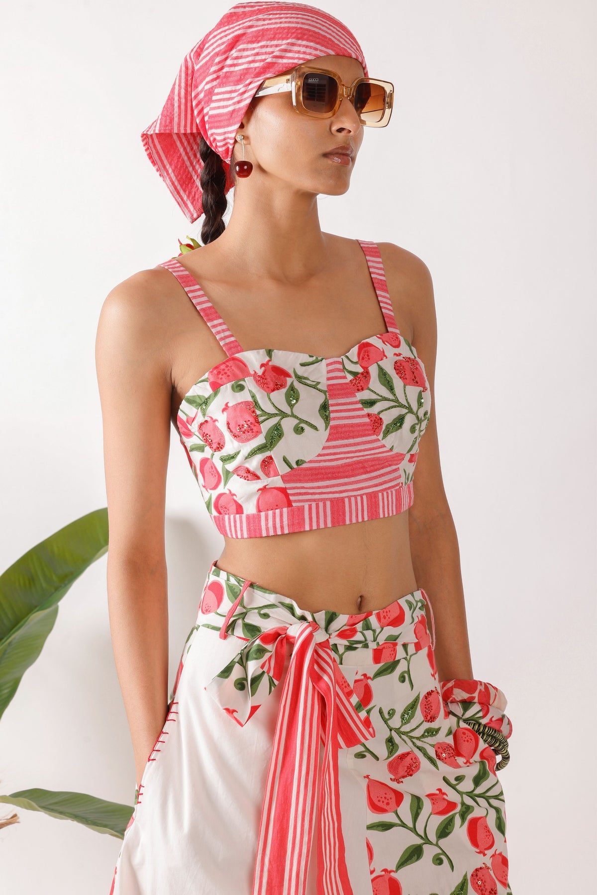 Poplin Pomegranate Embroidered Co-ord Set