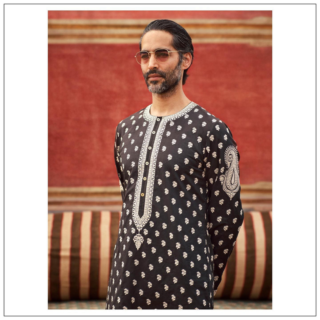 Black Embroidered Kurta Churidar