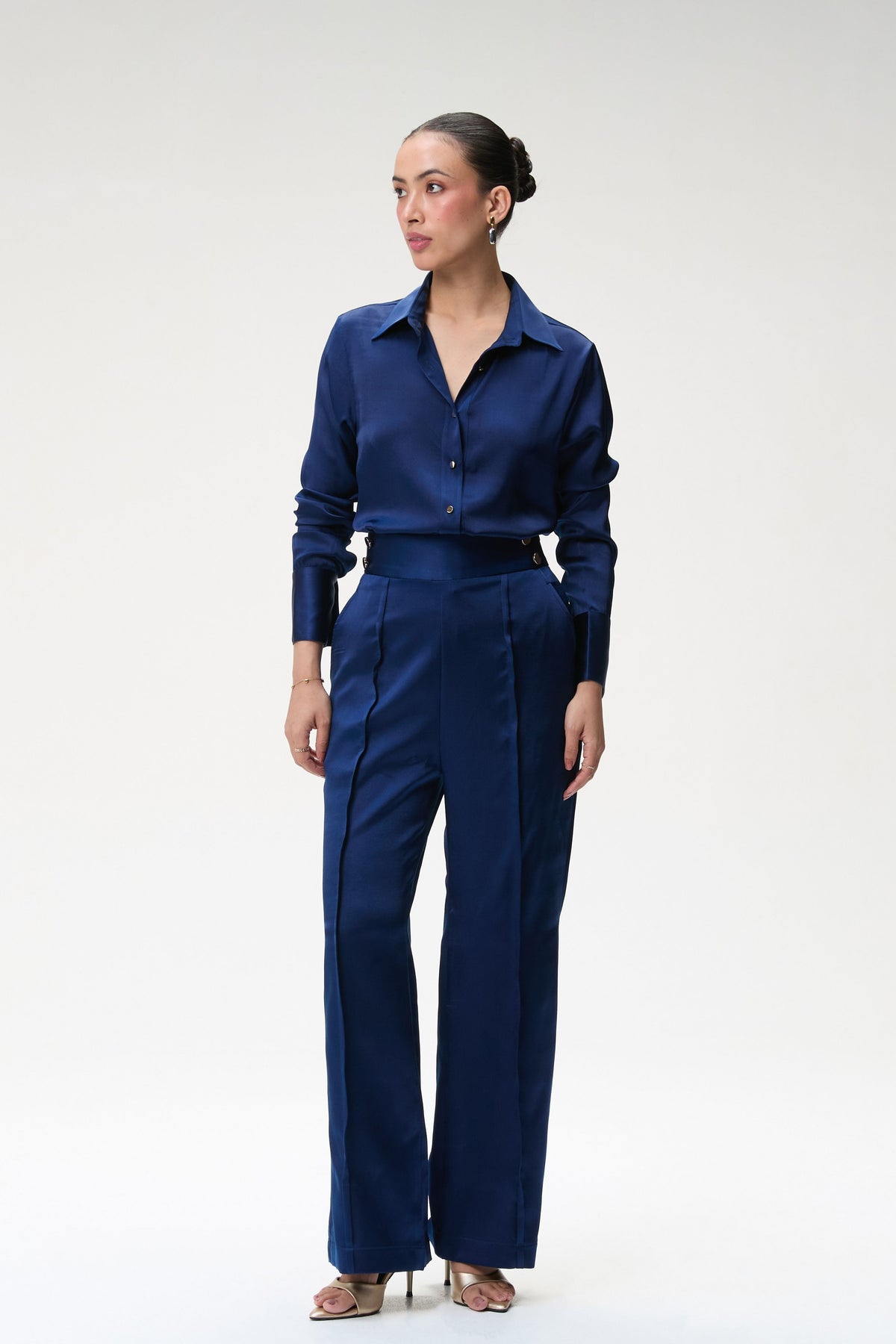Midnight Blue Silk Trouser