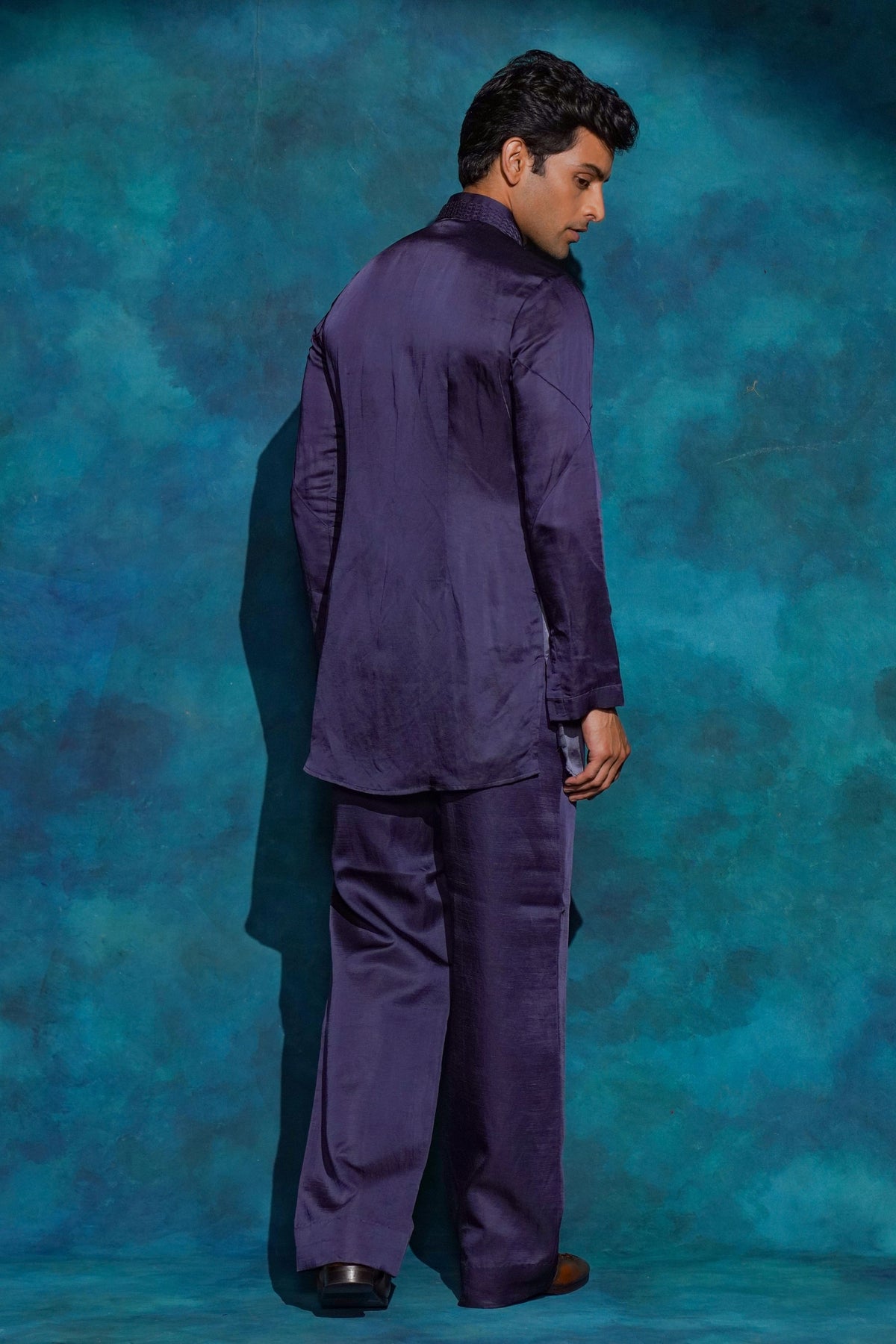 Oceanic Purple Short Jacket Set