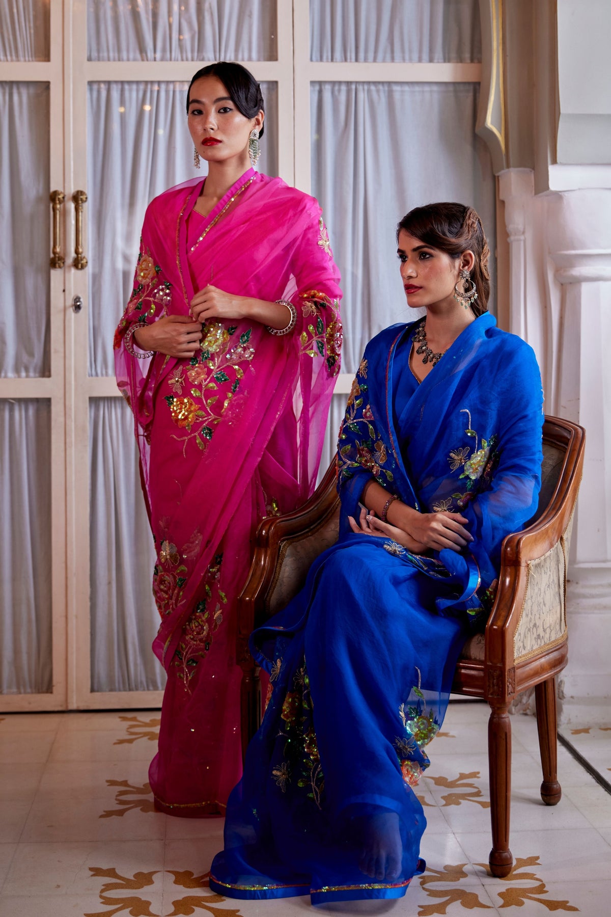 Raziya Hot Pink Saree