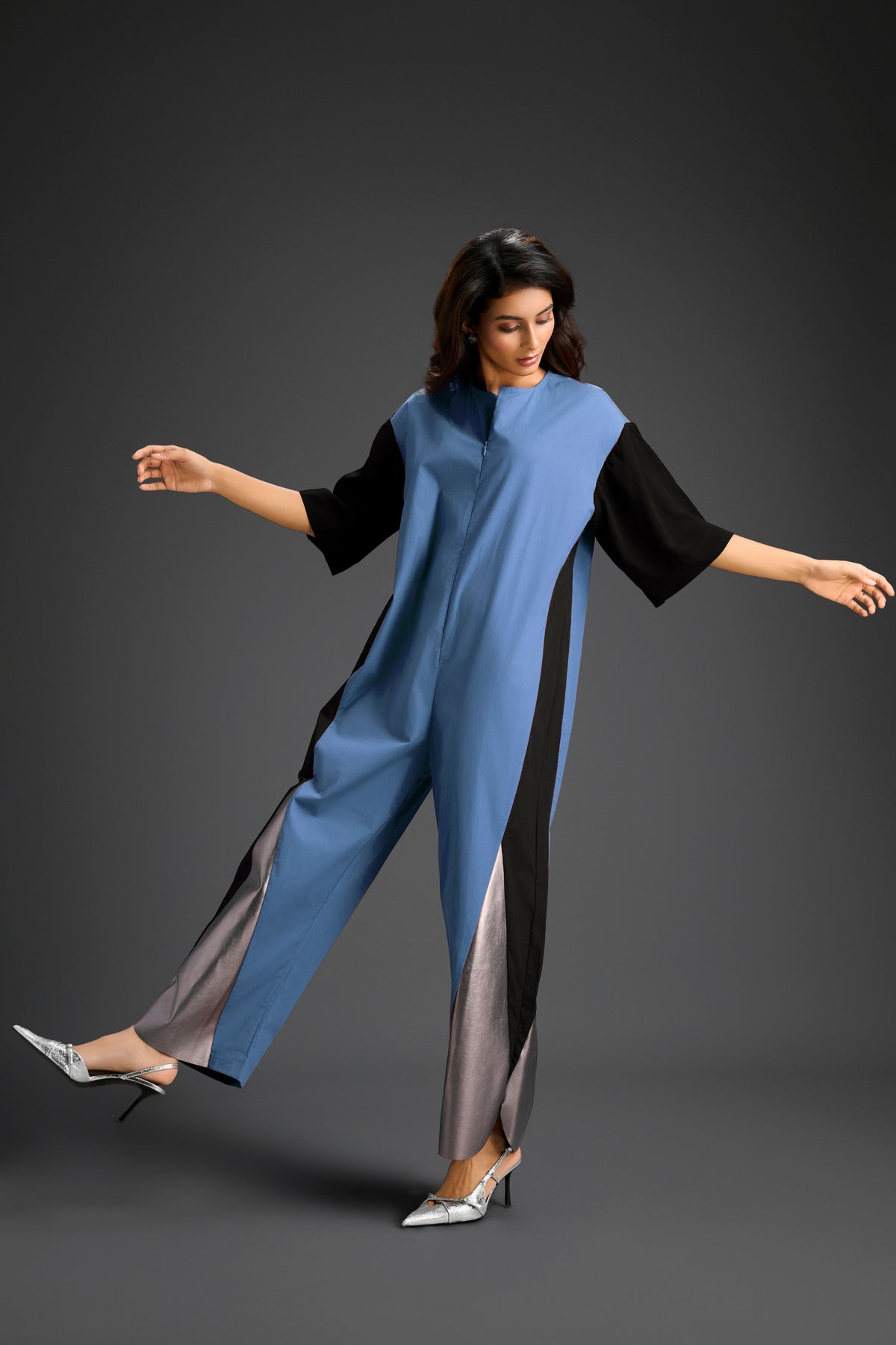 Colorblock Jumpsuit in Blue