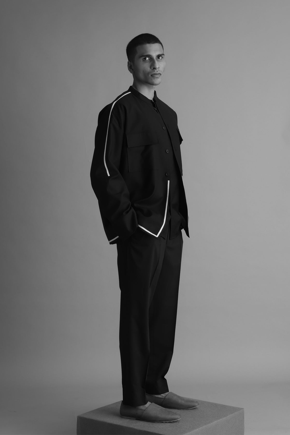 Black Jacket With Shirt and Pant