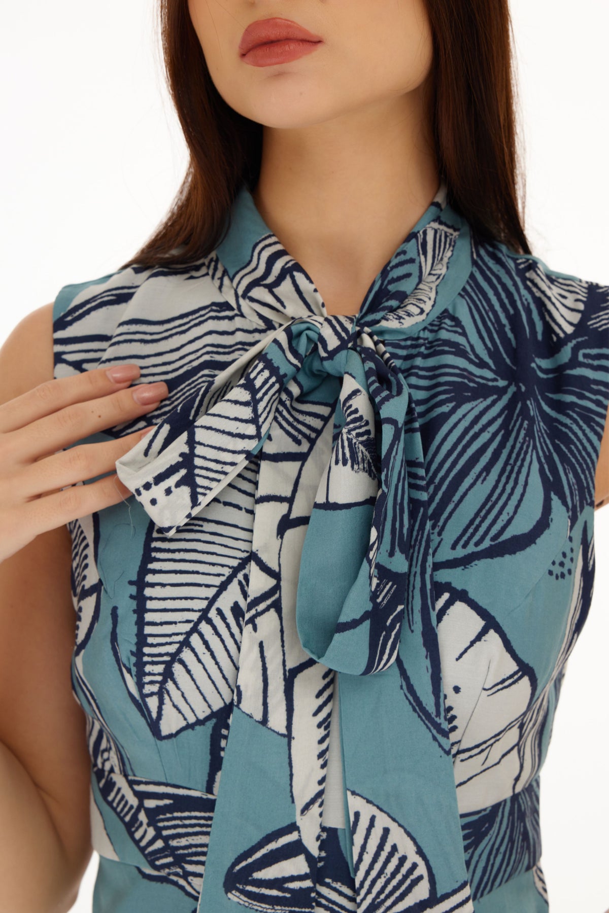 Blue and White Floral Jumpsuit
