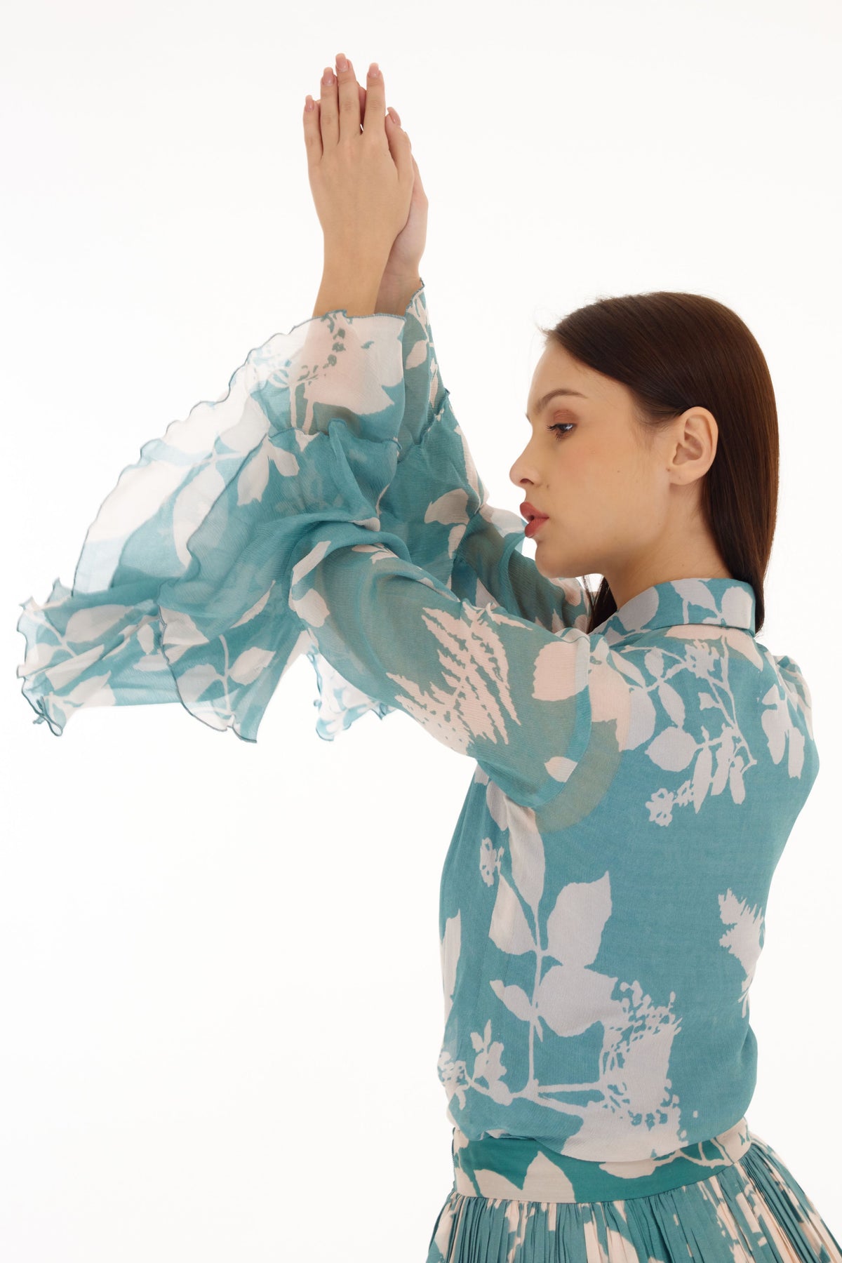 Blue and White Floral Dress