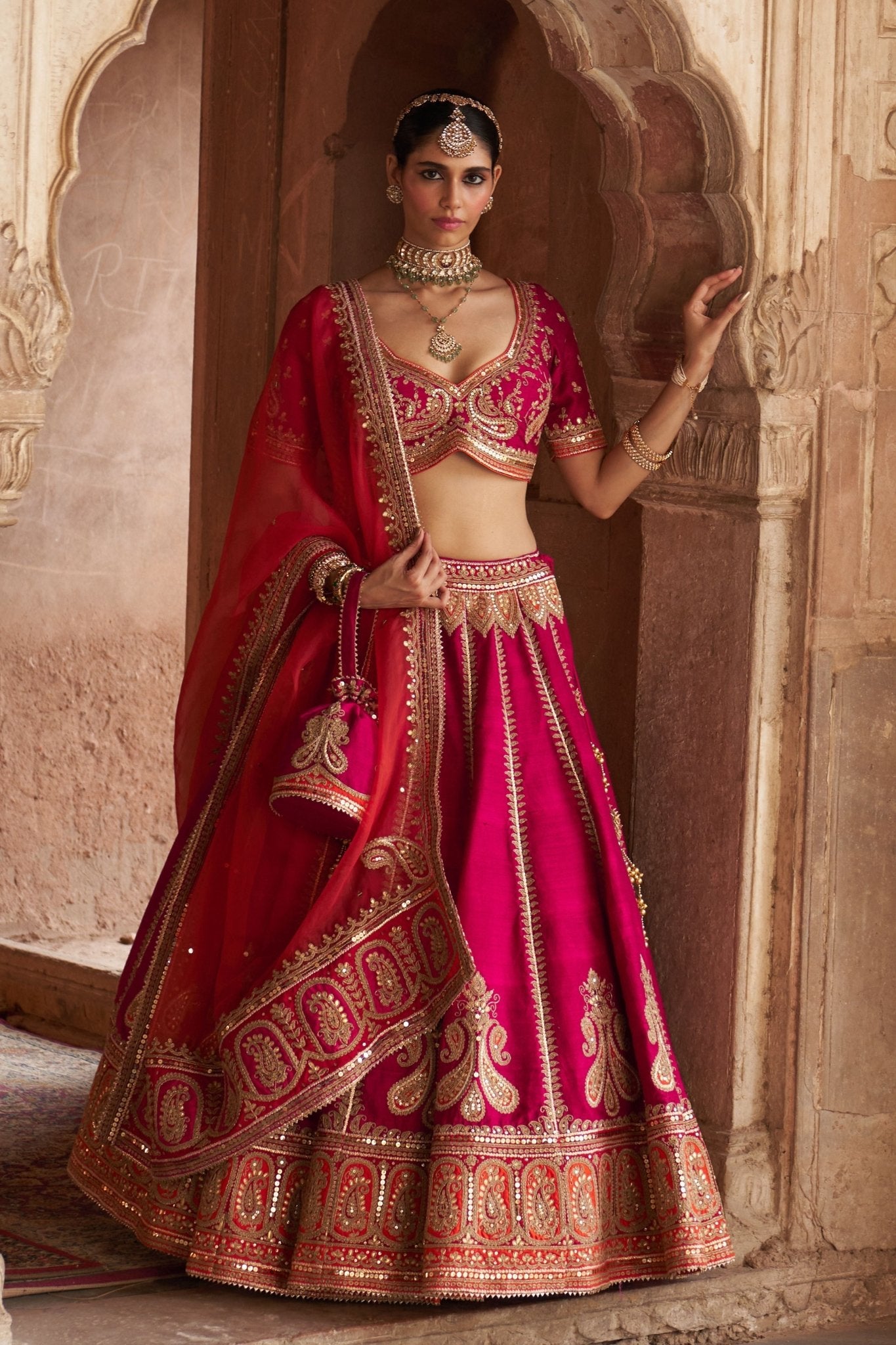 Amara Pink Lehenga Set - Sheetal Batra - Elahe