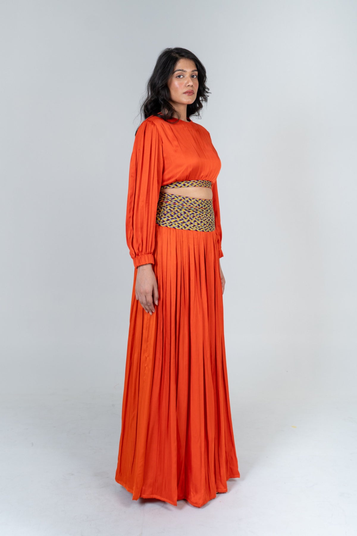 Orange Skirt Set