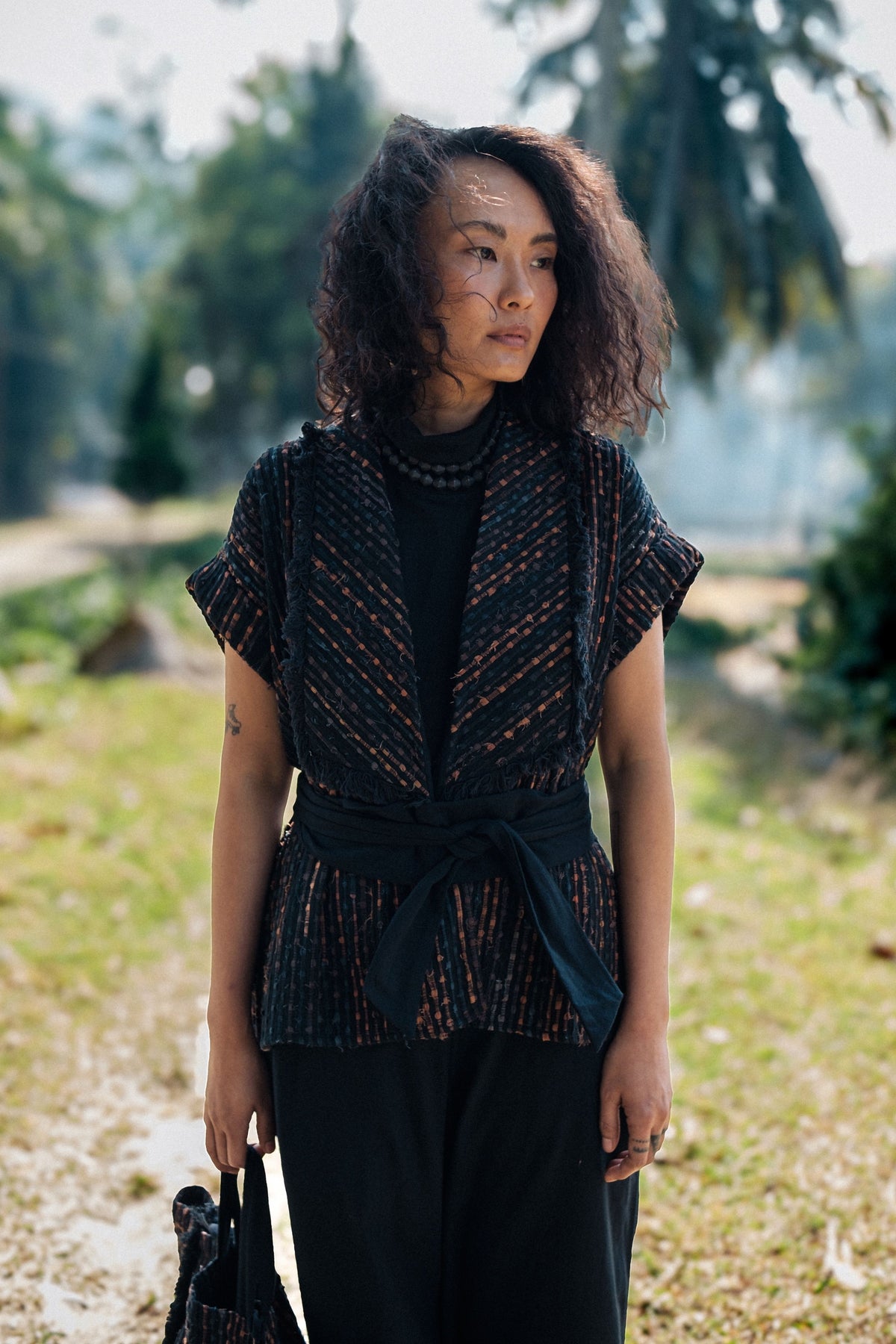 Berlin Copper Shawl Collar Top