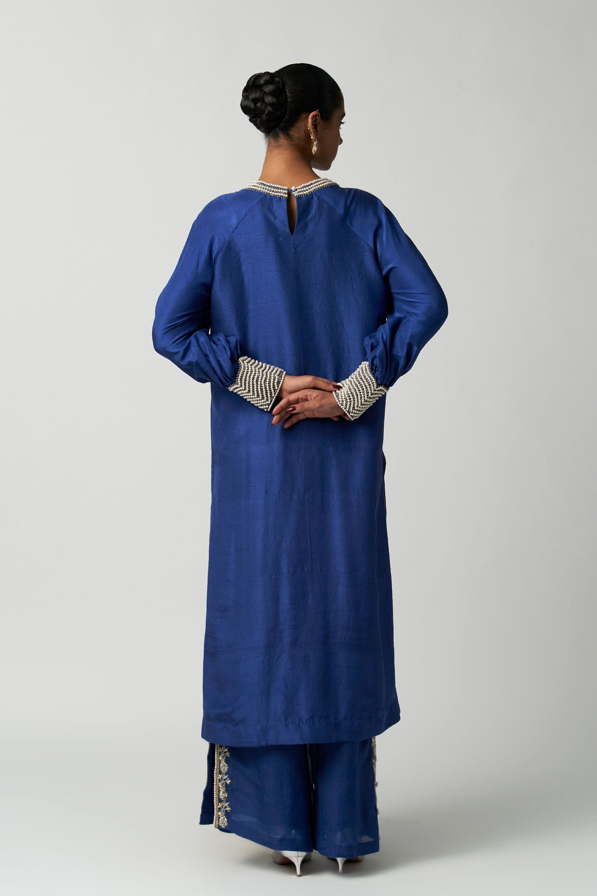 Sapphire Pearl Silk Kurta