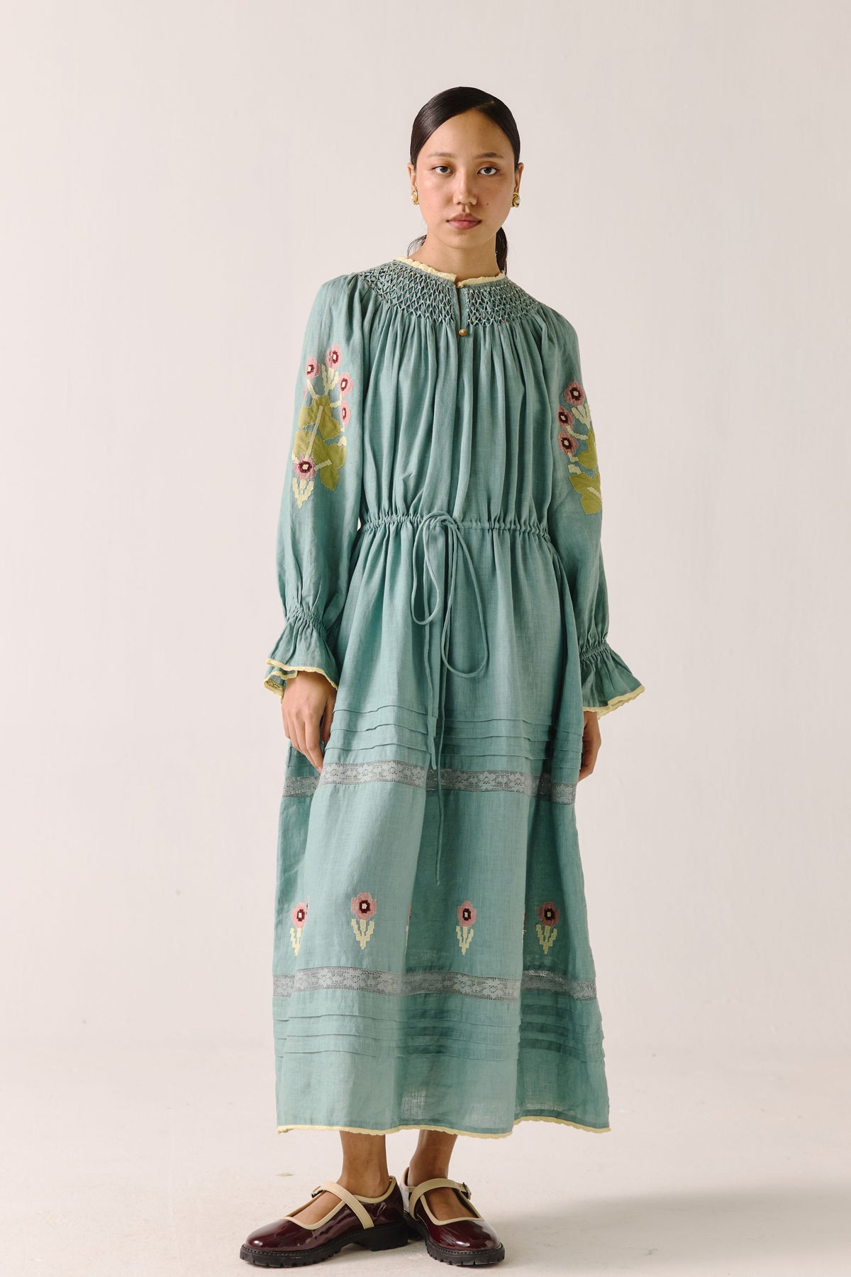 Pale Blue Pixel Applique Edith Dress