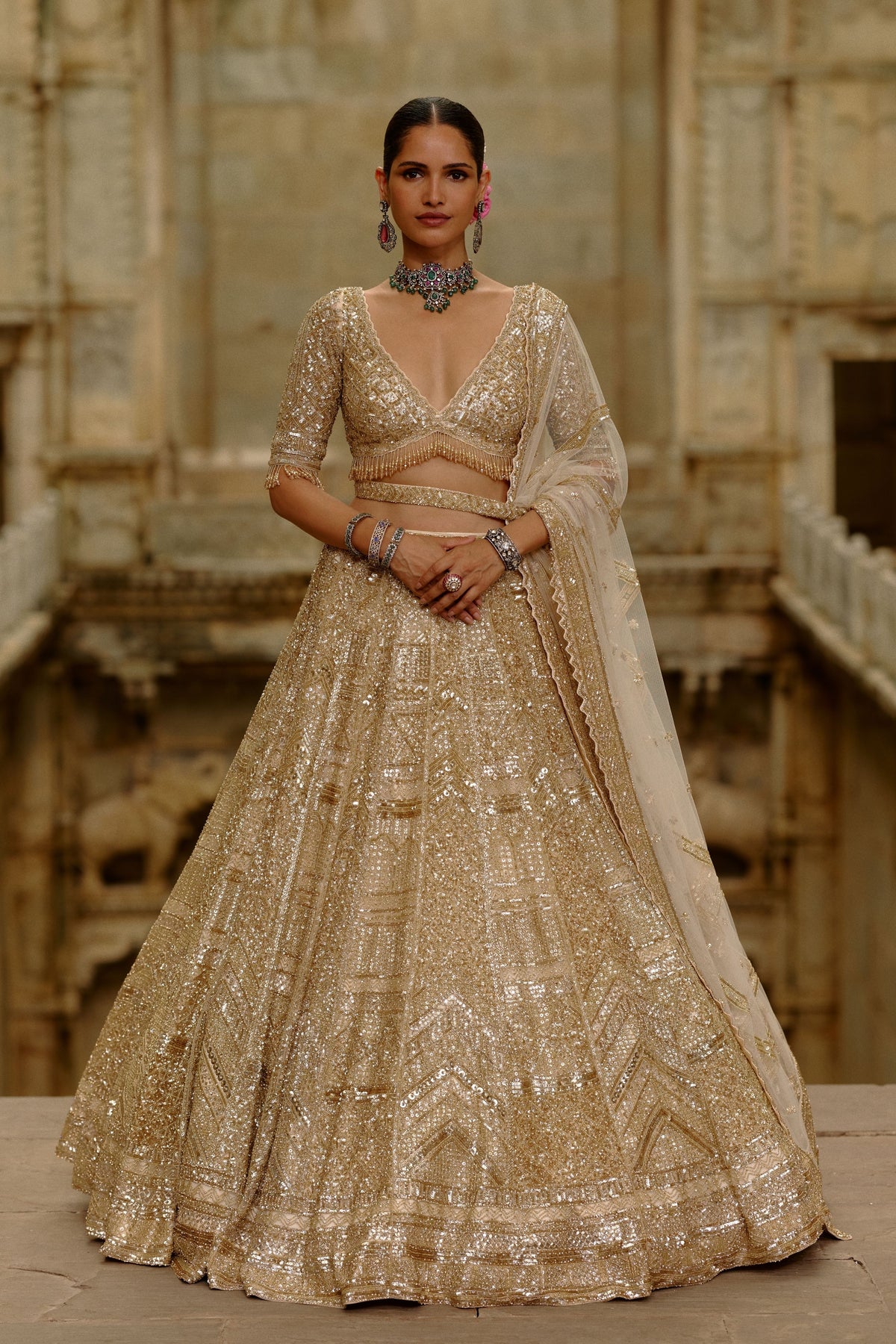 Gold Lehenga Set