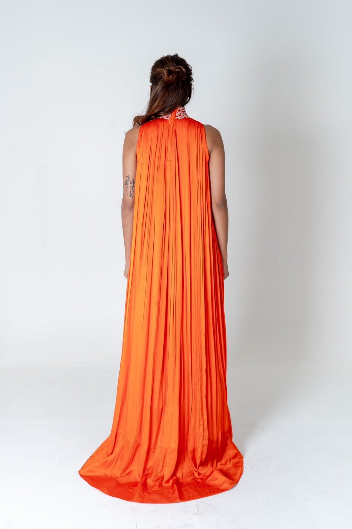 Orange-pink Gather Gown