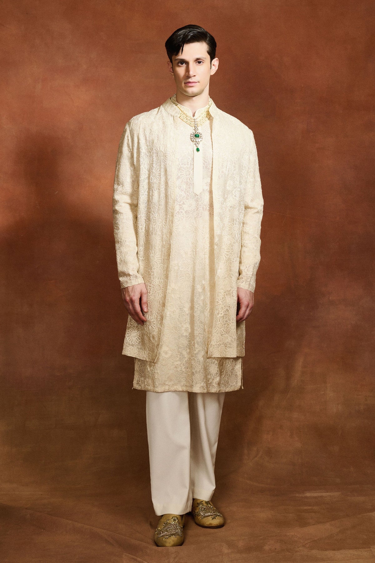 Ivory Layered Kurta Set