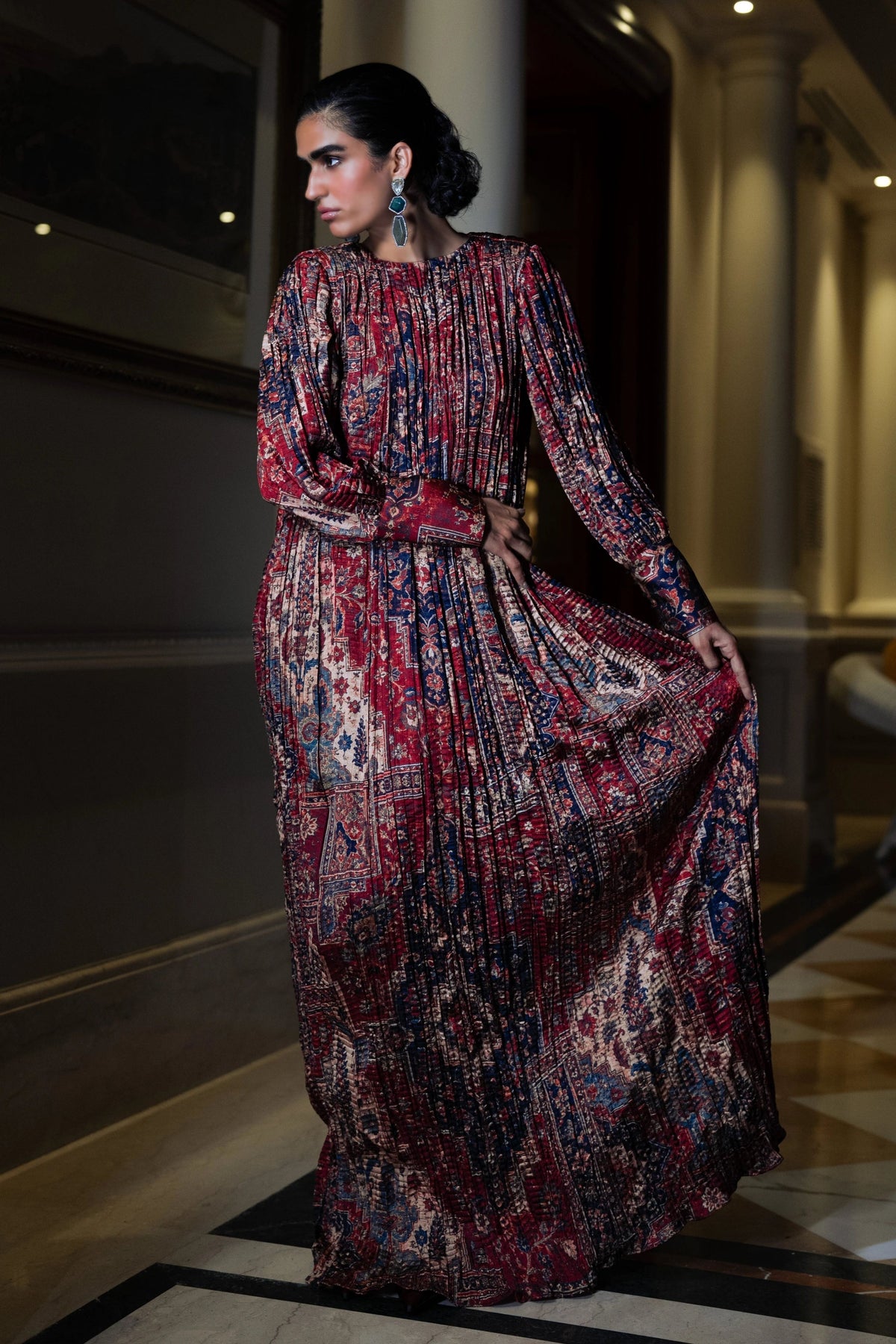 Kilim Printed Crushed Maxi