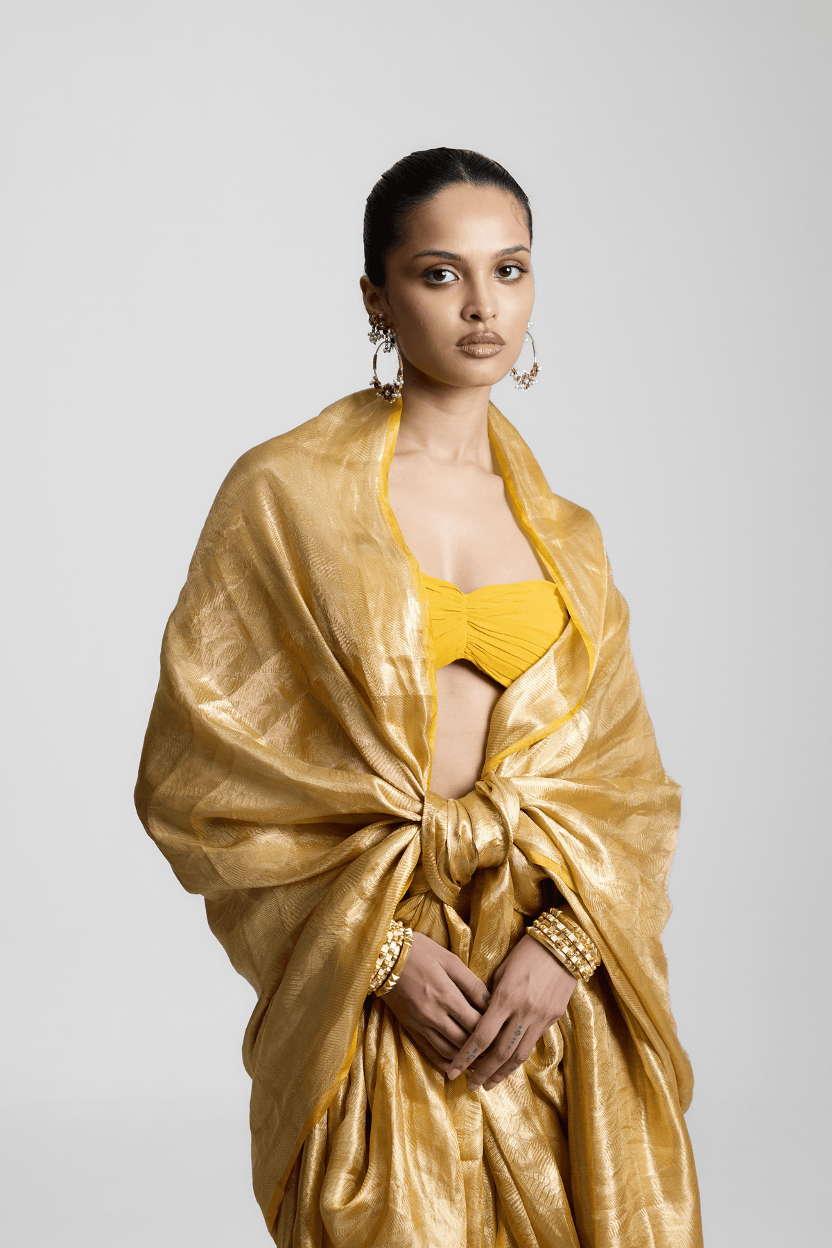 The Tropical Gold Saree