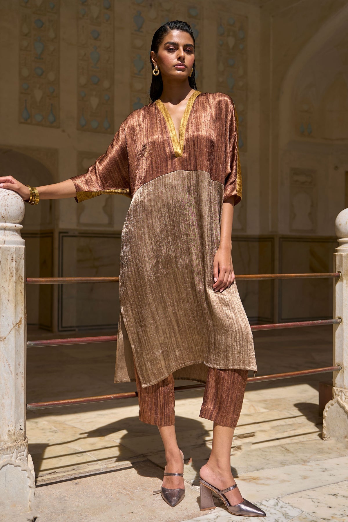 Lamé Blocked Co-ord Set