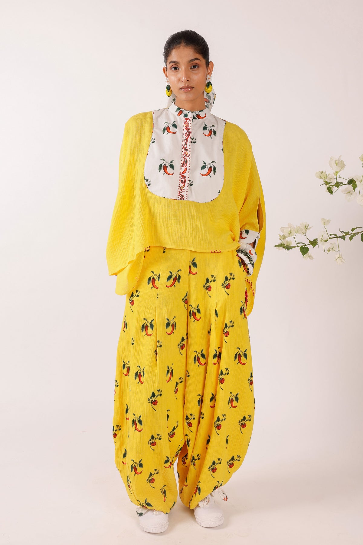 Yellow Cheese Cloth Co-ord Set