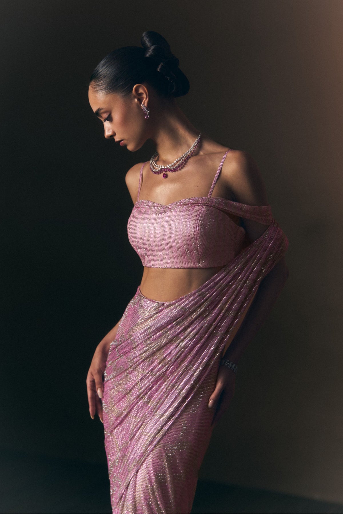 Marigold Drape Saree Set