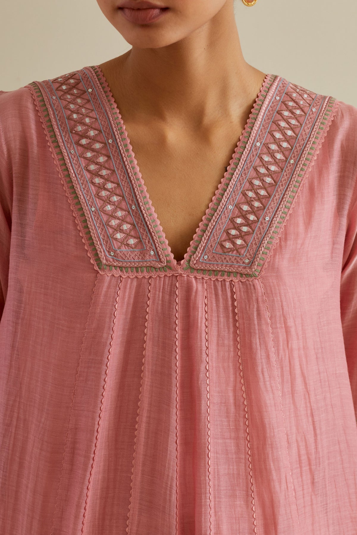 Pink Yoke Kurta Set