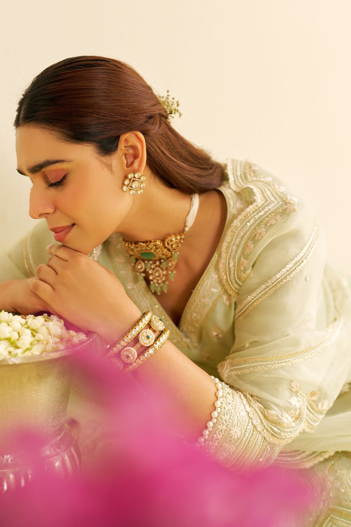 Meeram Mint Anarkali Set