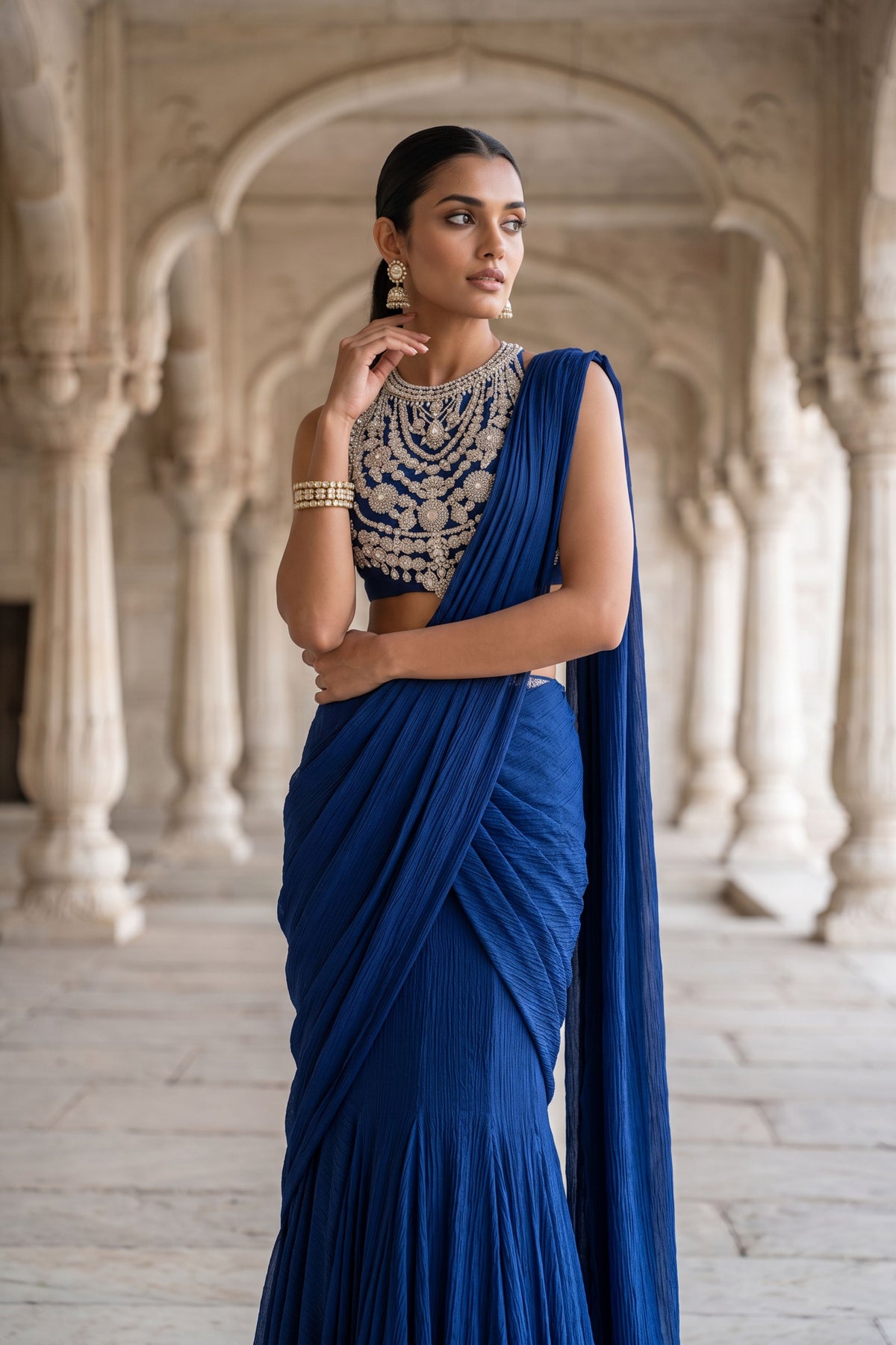 Neel Dipti Draped Saree Set