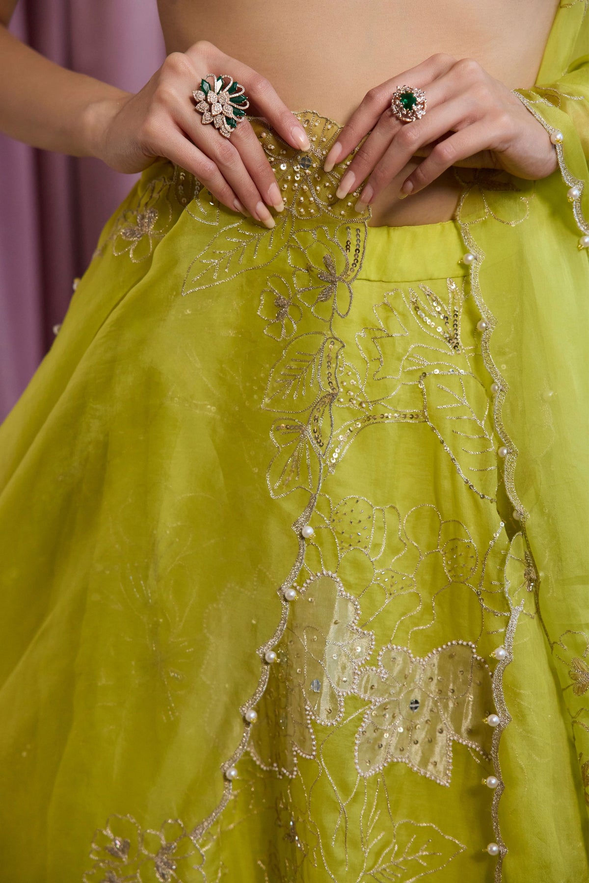Neon Green Lehenga Set