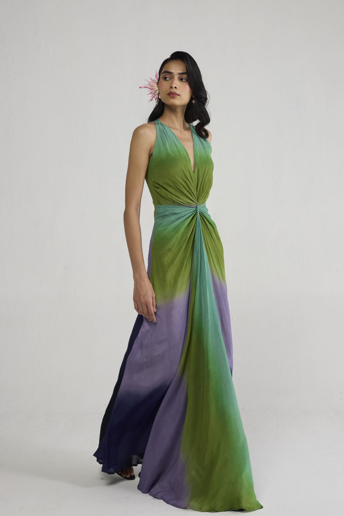 Hana V Neck Draped Dress