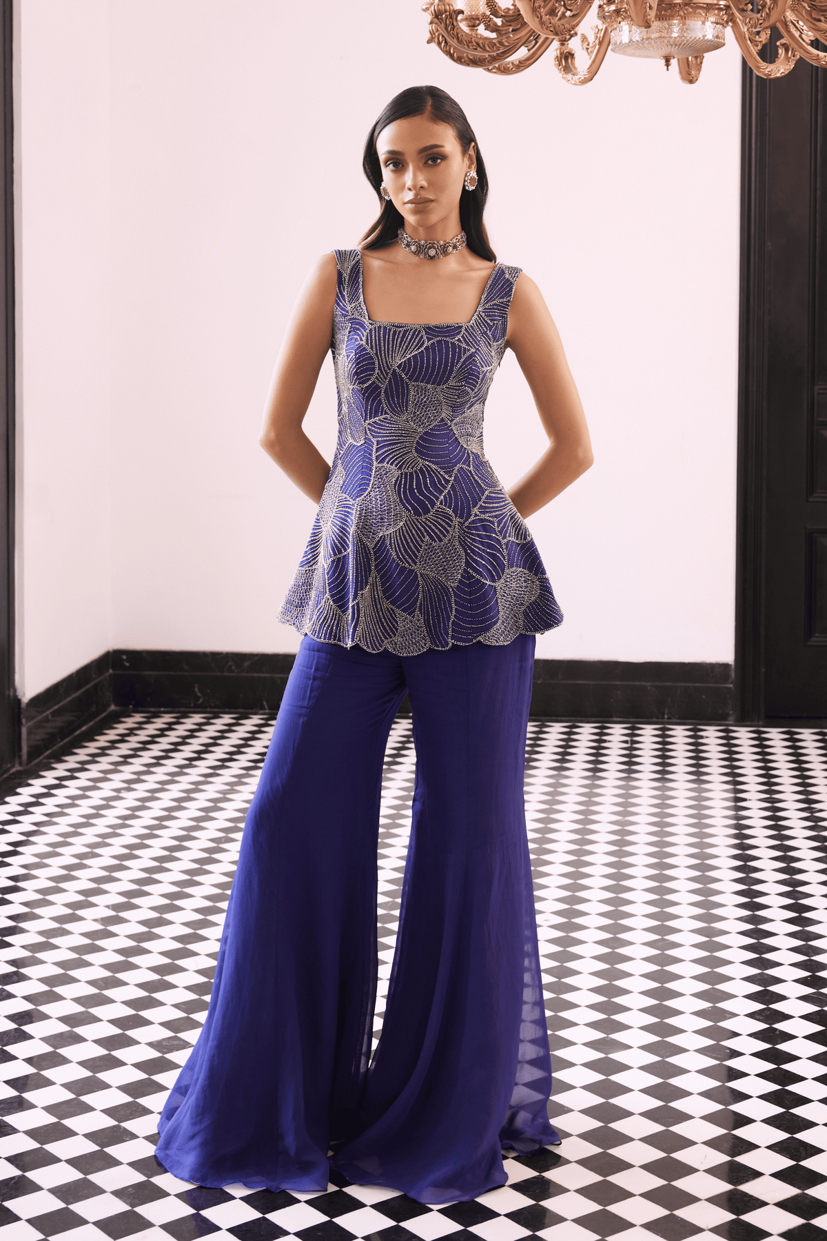 Fabiola Peplum Kurta With Sharara