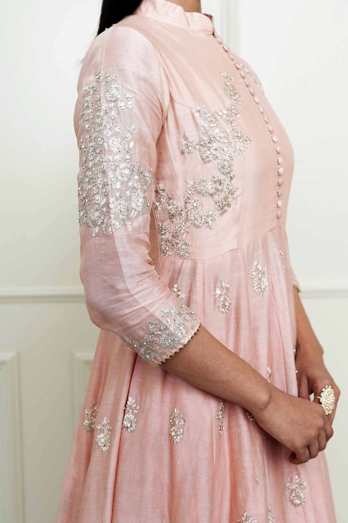 Pearl pink- taveshi anarkali set