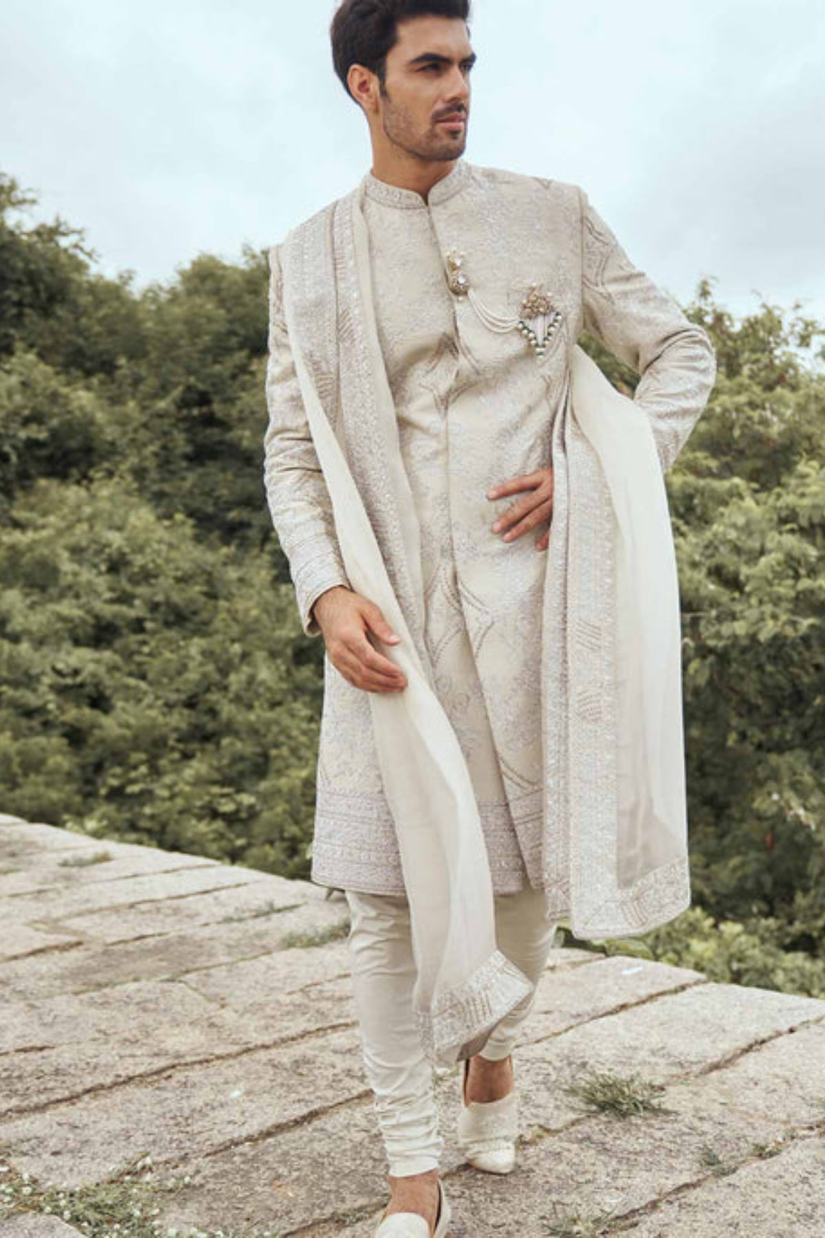 Ivory Vintage Sherwani Set