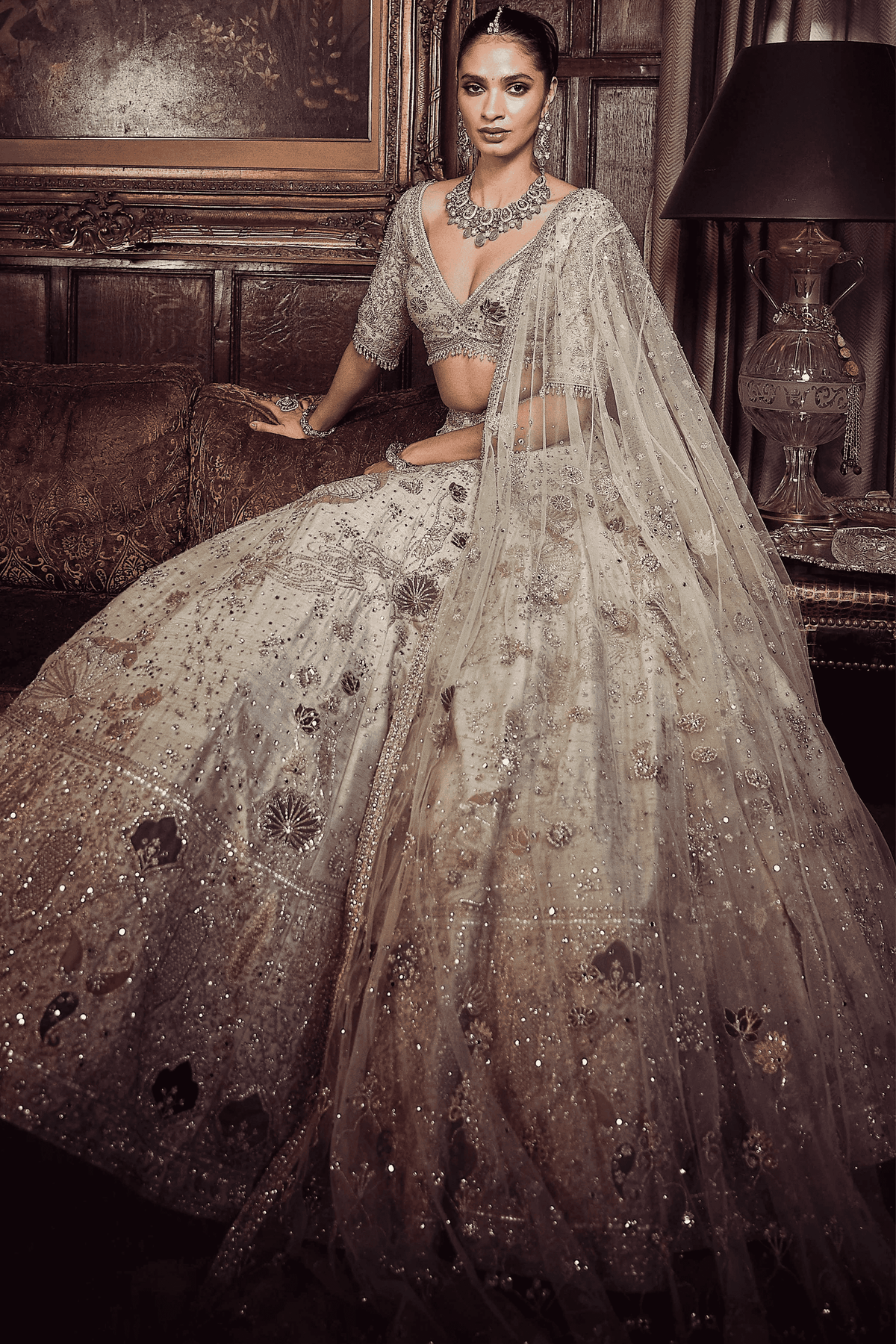 Kamalbagh Aurum Ekru Lehenga Set