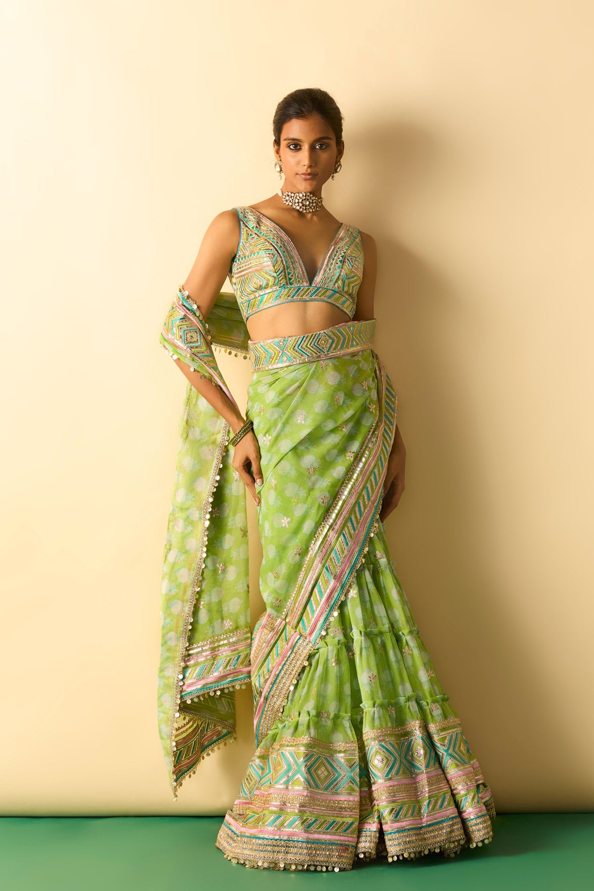 Jasleen Draped Saree Set