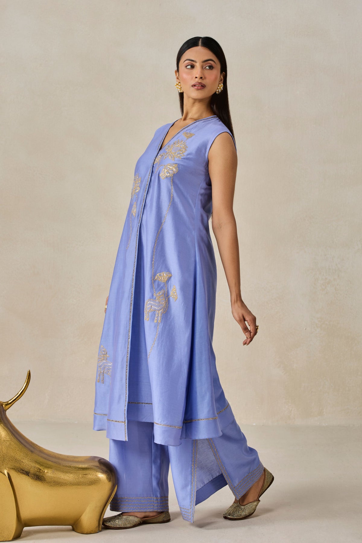 Applique Work Kurta With Pants