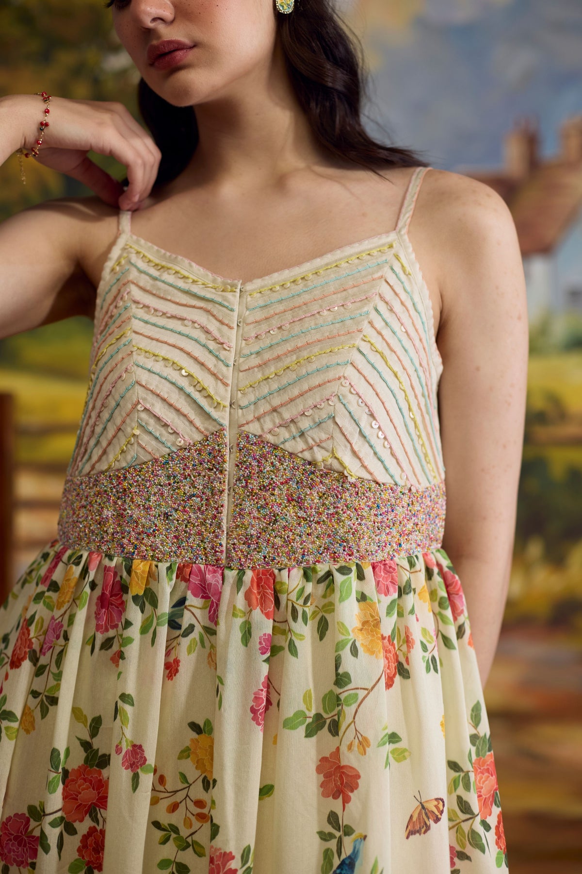 Lumina Floral Chanderi Dress