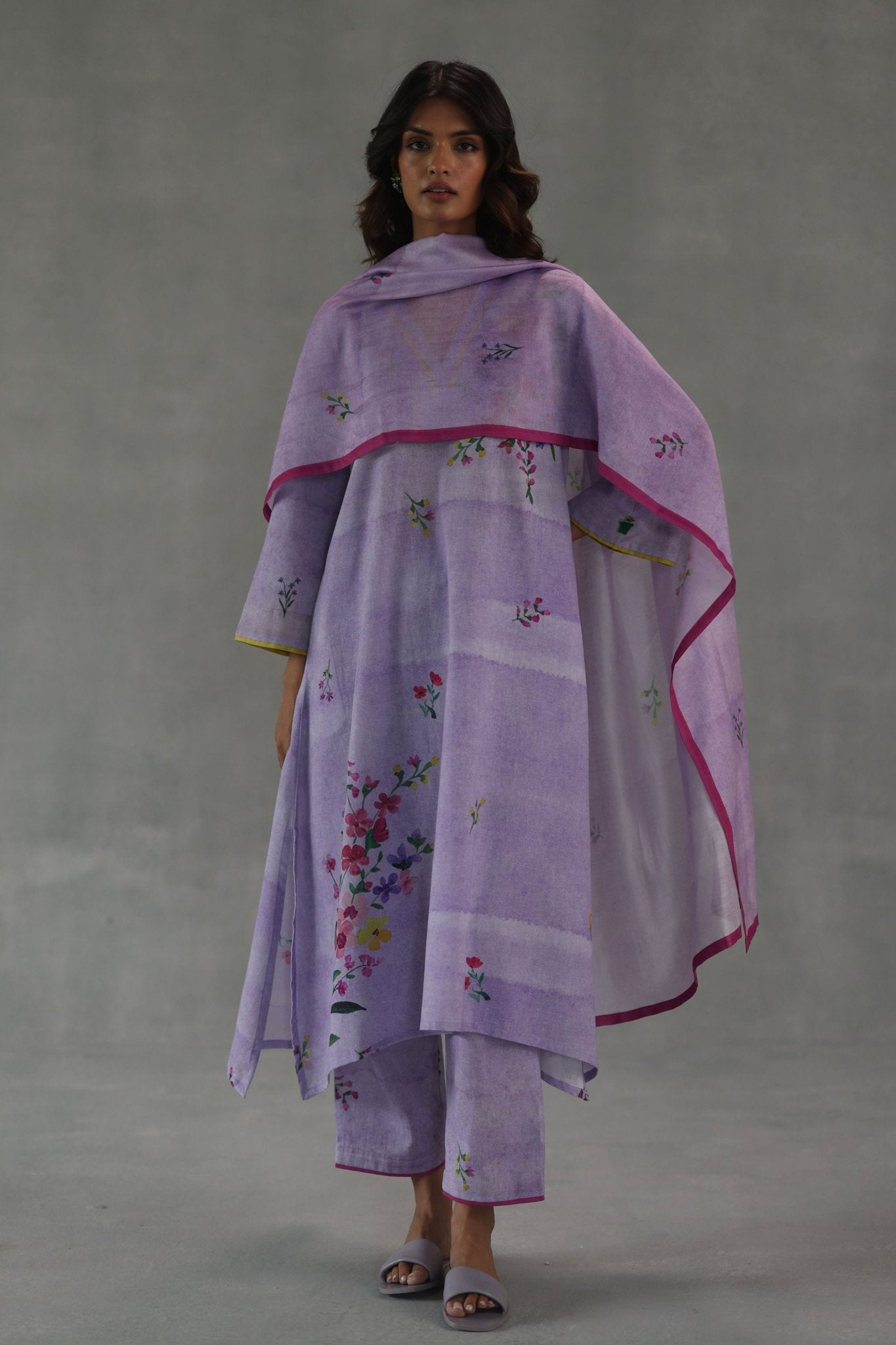 Viola Kurta Set - Roza Pret - Elahe