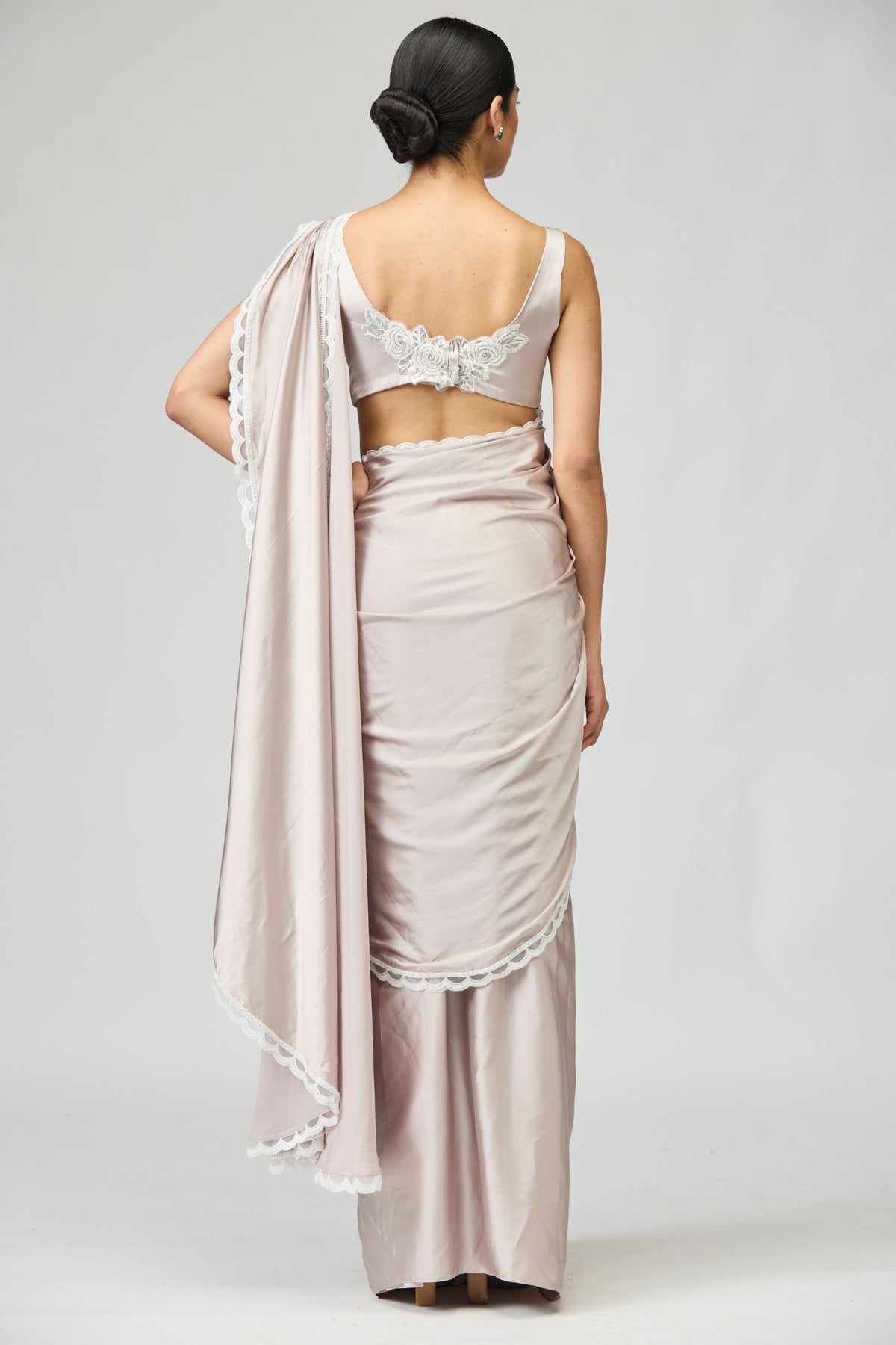 Blush Embroidered Saree Set