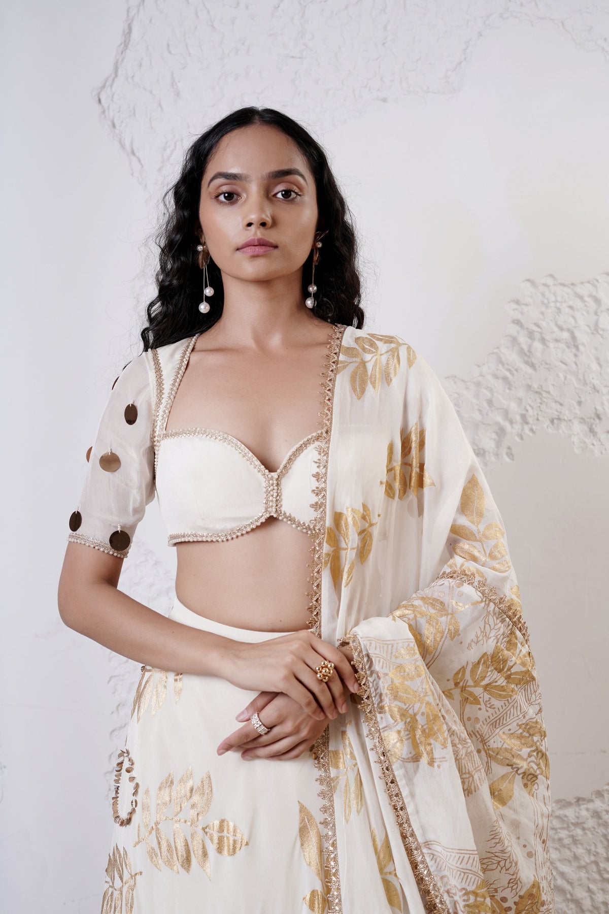 Ivory Embroidered Lehenga Set