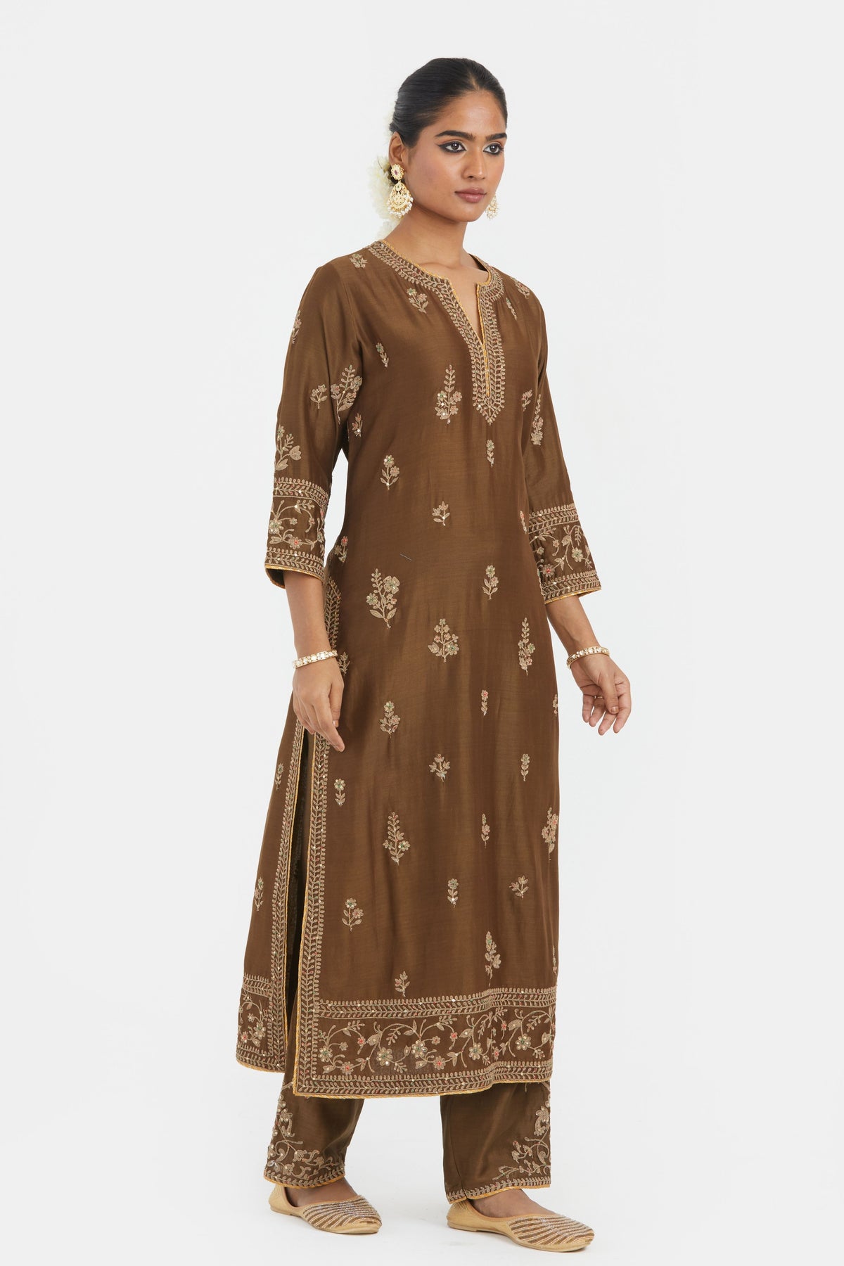 Olive Straight Kurta Set